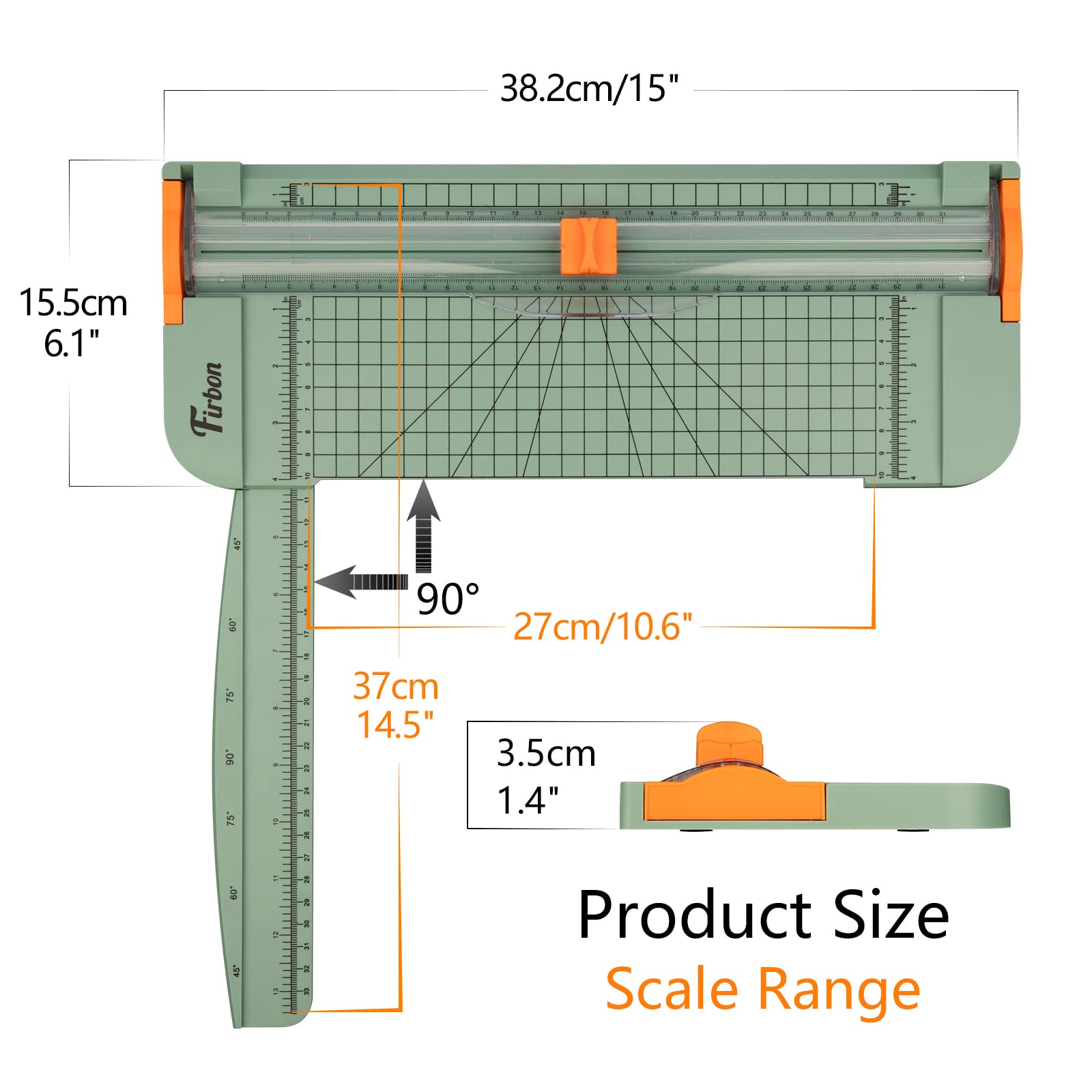 Firbon Morandi A4 Paper Cutter with 5 Replacement Blades - 12 Inch Precision Paper Trimmer with Side Ruler for Scrapbooking, Crafting, Coupons, Labels & Cardstock | Perfect for Home Office, School Projects & DIY Crafts
