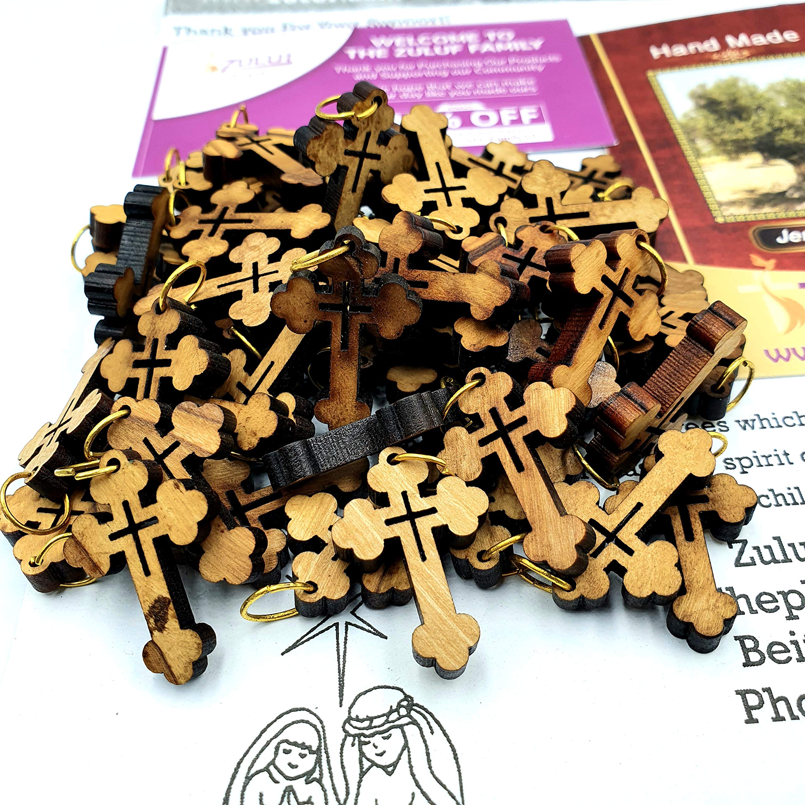 Handmade Olive Wood Carved Jesus Cross from Holy Land Jerusalem - Religious Rosary Maker Gift for Prayer & Devotion - Perfect for Home Altar, Church Decor & Spiritual Gifts (PEN224)