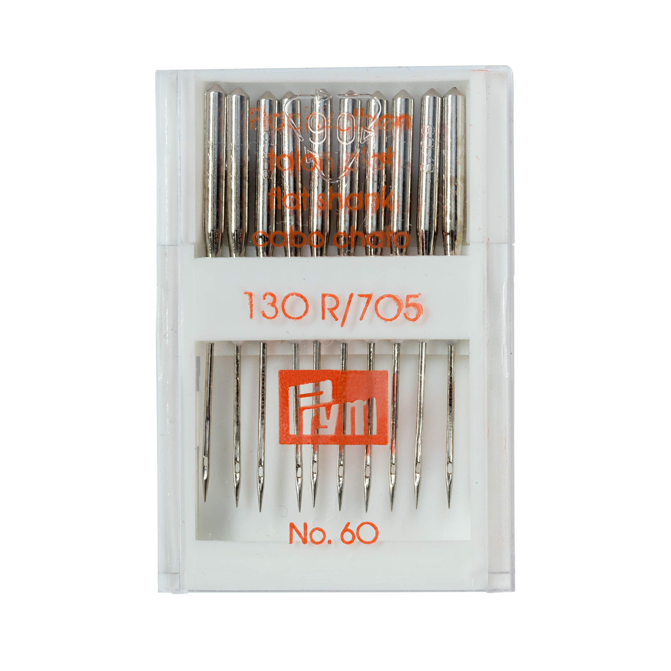 Prym 130/705 Standard Sewing Machine Needles - Size 60 Silver Color for Home & Industrial Sewing - Perfect for Cotton, Denim & Quilting Fabrics