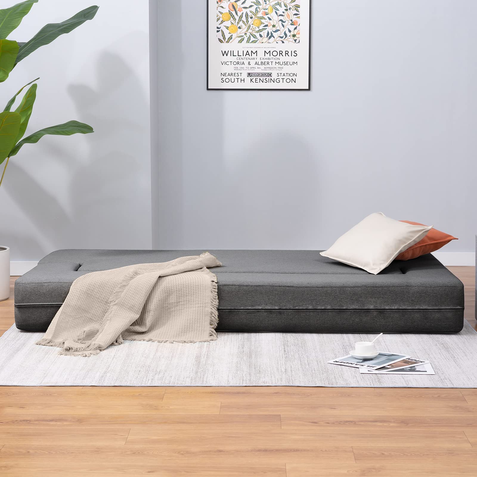 Twin Folding Sofa Bed with Memory Foam Mattress - 8.6