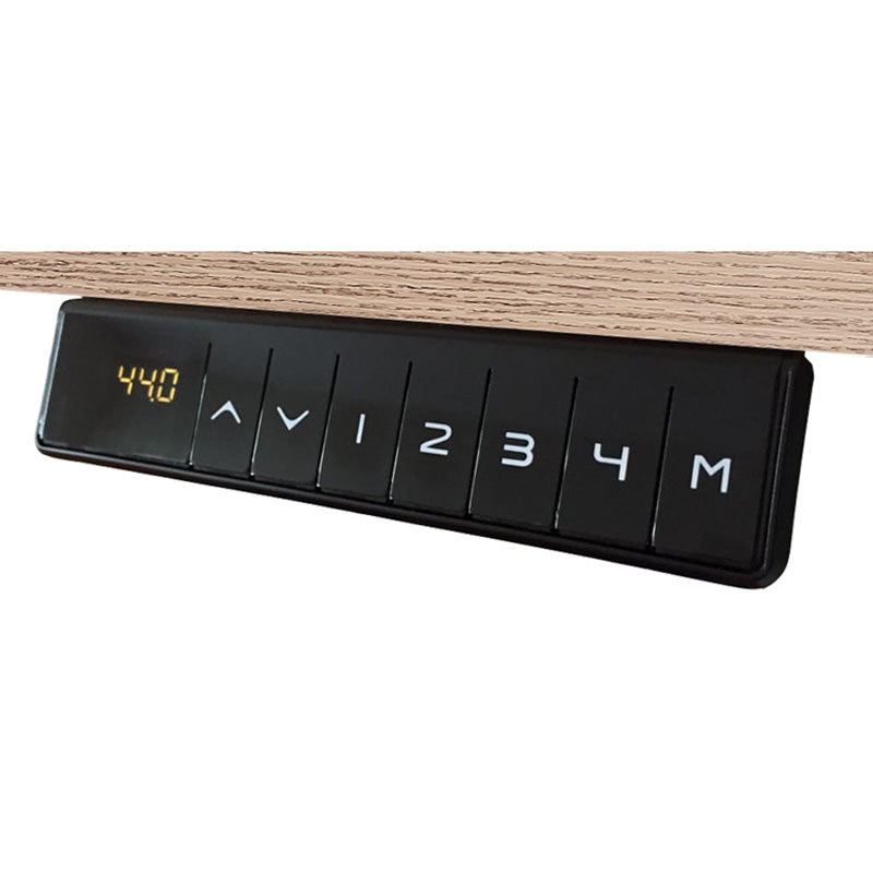 EASTON Electric Height Adjustable Standing Desk with Left Return - 2.2m Warm Oak & Black - Perfect for Home Office & Workspace Ergonomics