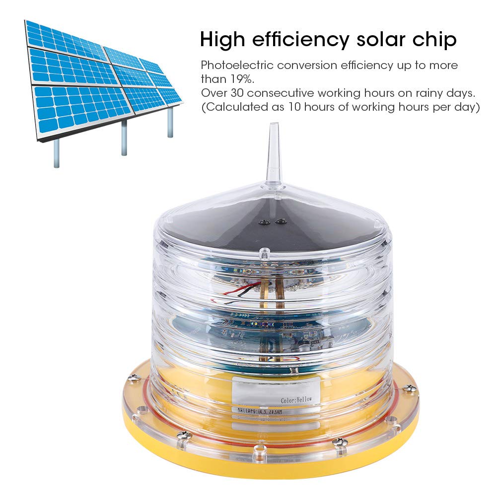 Voemko Solar LED Boat Navigation Light - Waterproof Marine Safety Beacon for Docks, Barges & Boats | 360° All-Round Visibility for Night Sailing, Fishing & Water Activities
