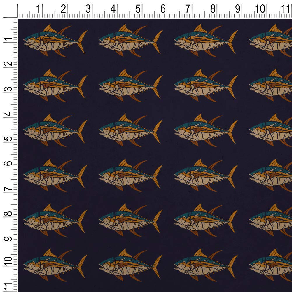 Premium Kraft Roll Gift Wrap Paper - Tuna Fish Design for Unique Present Wrapping | Perfect for Birthday Gifts, Christmas Presents & Special Occasions