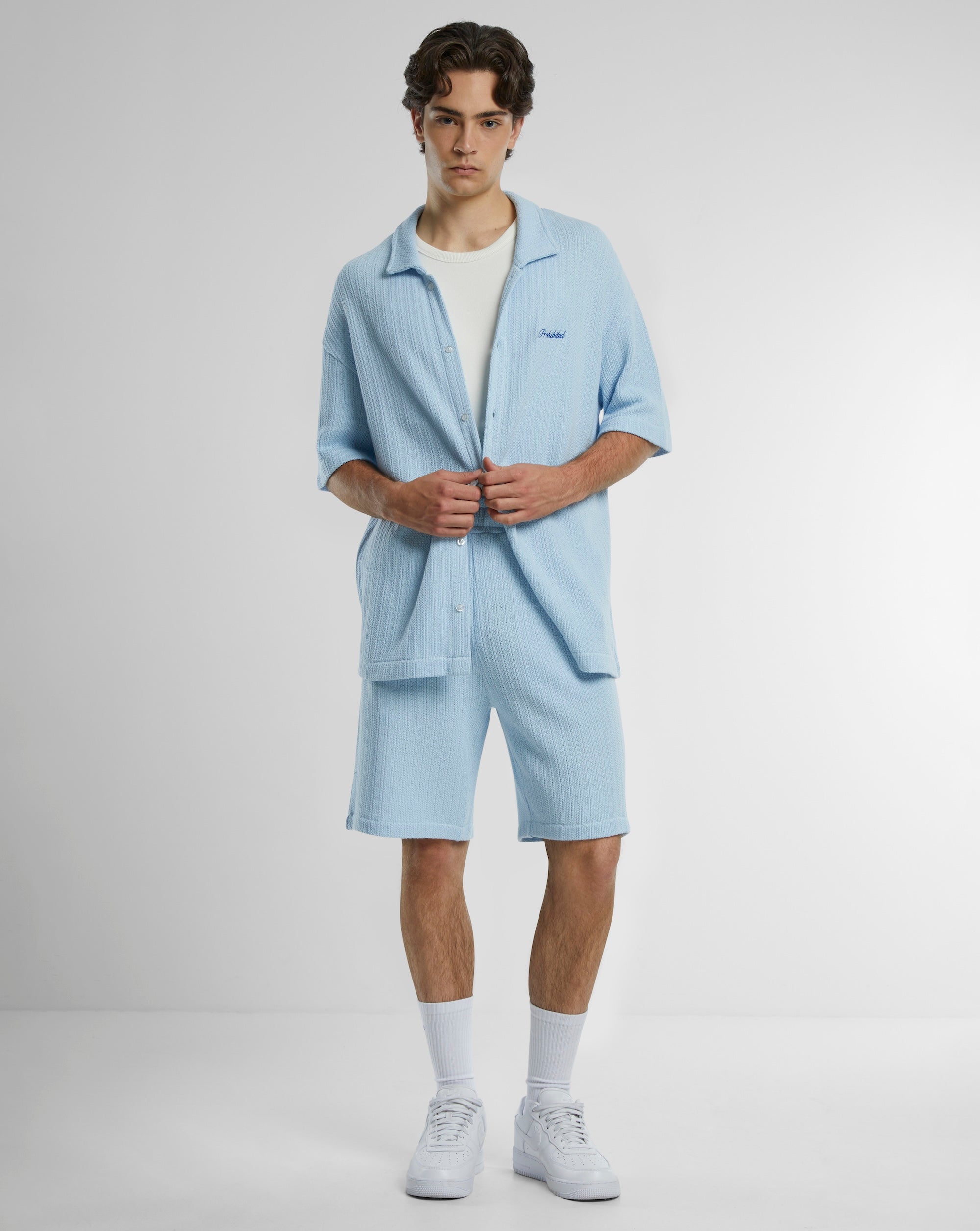 Portofino Sky Blue Men's Casual Shirt | Lightweight Breathable Button-Up for Office, Travel & Everyday Wear