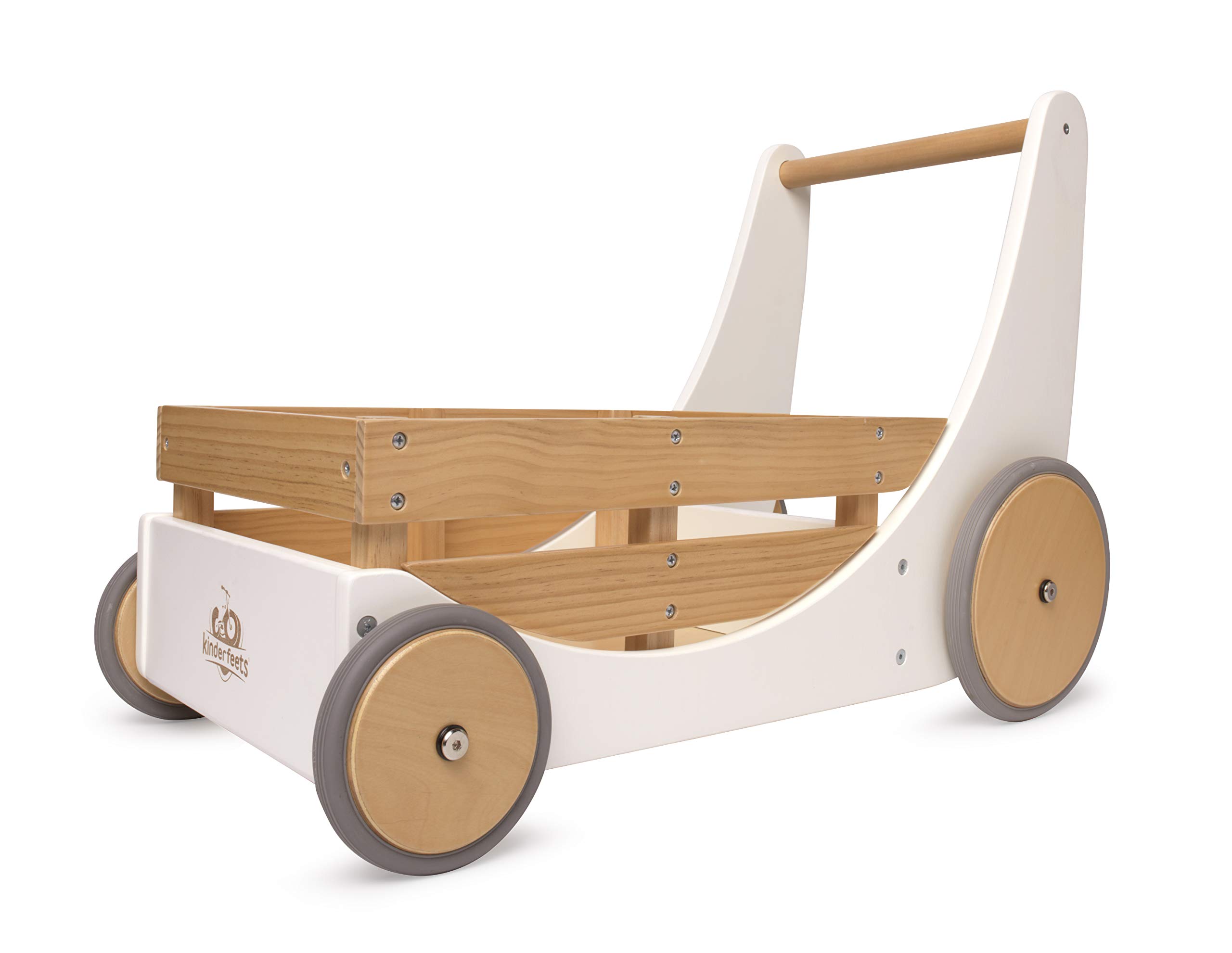 Kinderfeets 2-in-1 Toy Storage Box & Baby Walker with Bamboo Accent - Stylish Nursery Organization for Toddlers | Perfect for Playrooms, Daycares & Gift Giving