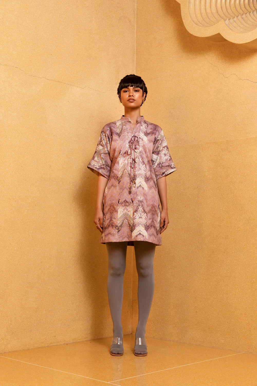 Lilac Floral Print Box Dress for Women - Elegant Summer Casual Wear for Parties, Dates & Office Outfits