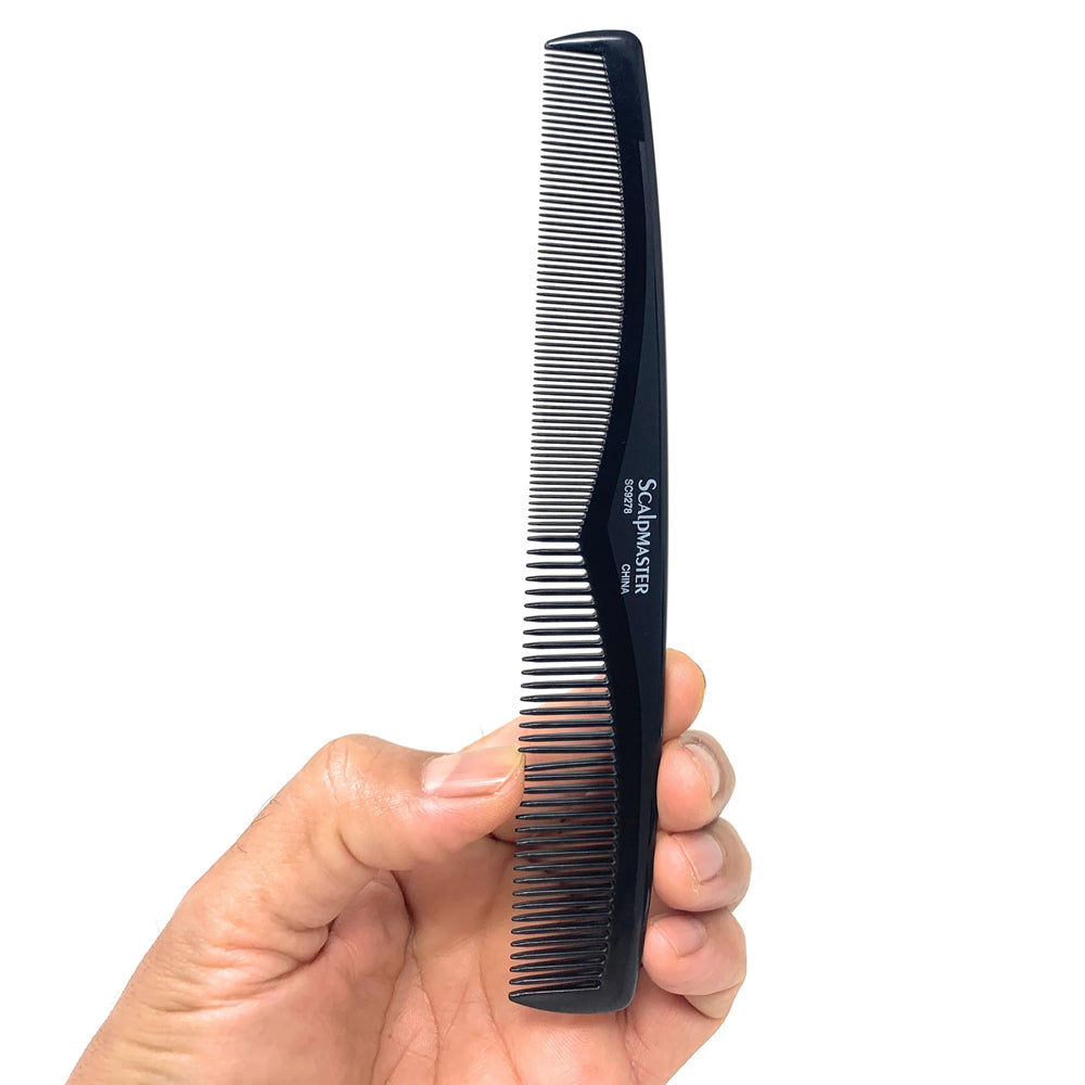 Scalpmaster 7.5 Inch Heat Resistant Barber Comb - Professional Salon Finishing Comb for Men & Women - Hair Cutting & Styling Tool - 2 Pack for Travel & Home Use