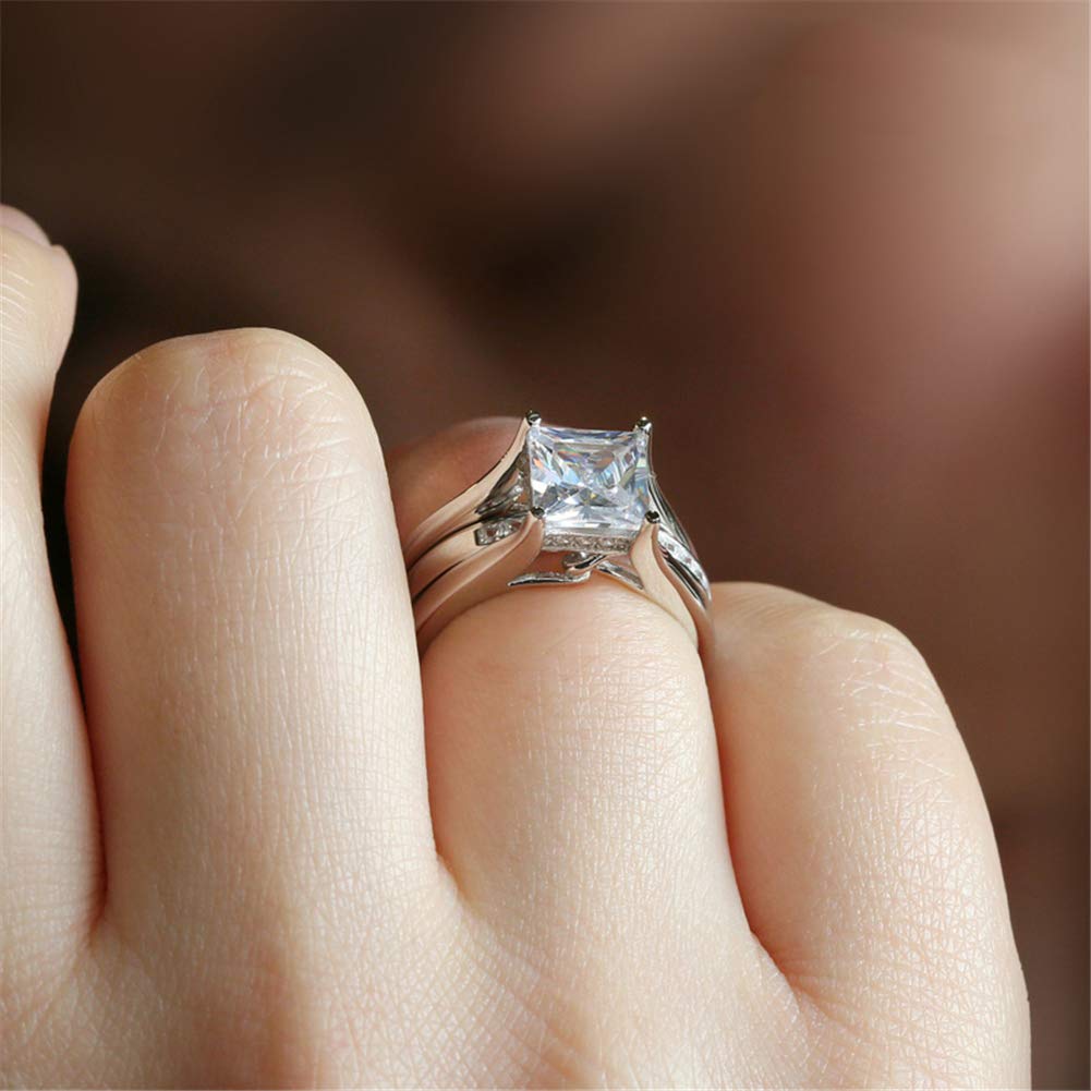 Jeulia Sterling Silver Princess Cut Interchangeable Ring Set - Fashion Anniversary, Promise, Engagement & Wedding Rings for Women with Gift Jewelry Box | Perfect for Proposals, Bridal Jewelry & Special Occasions