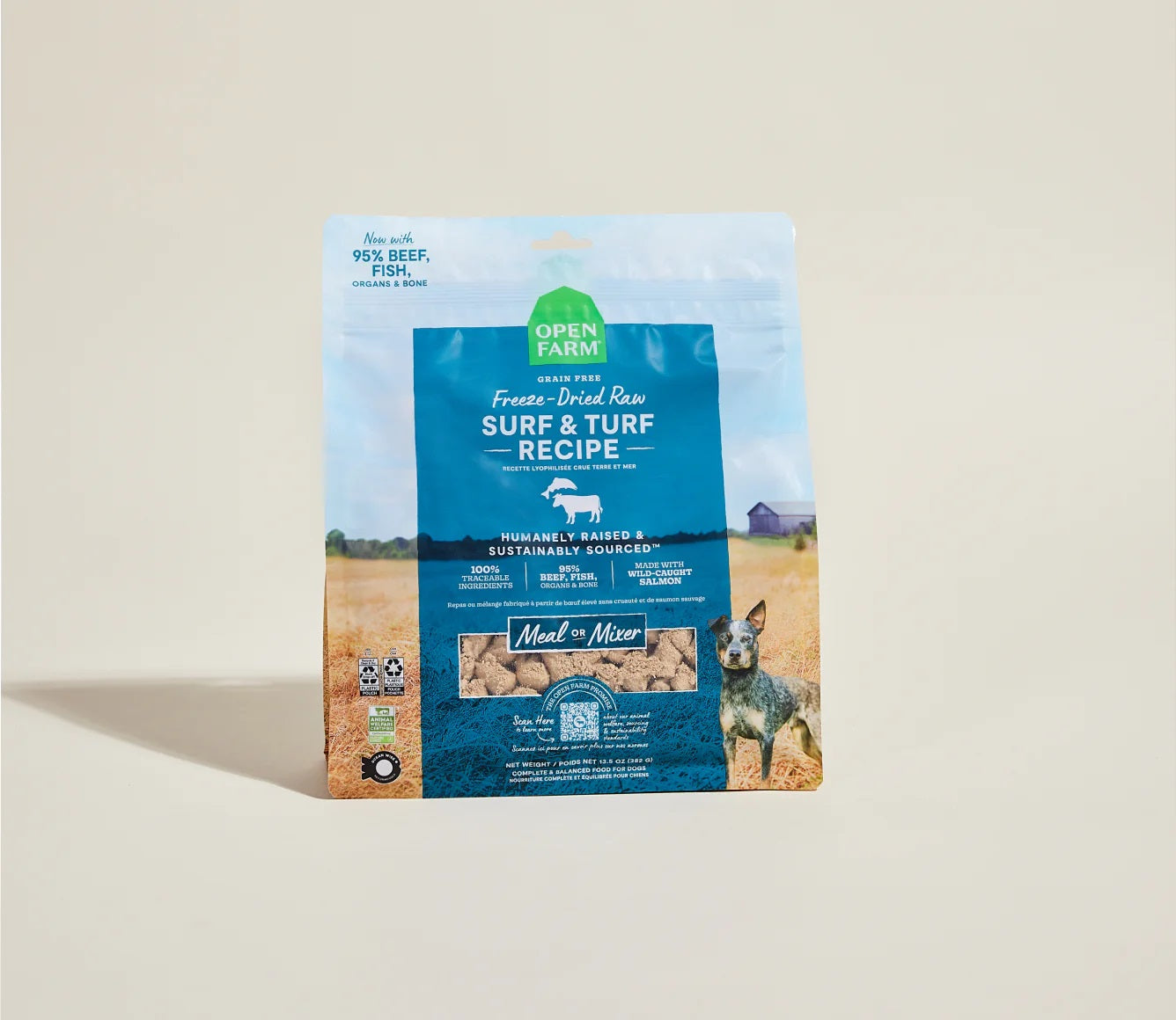Premium Freeze-Dried Surf & Turf Raw Dog Food Morsels - Grain-Free, High-Protein Treats for Puppies & Adult Dogs - Perfect for Training, Travel & Outdoor Adventures