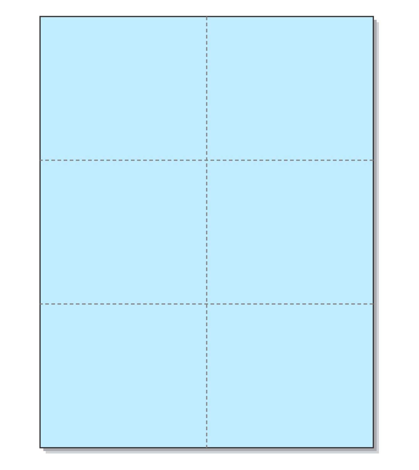 High-Quality Laser Printer Blank Perforated Cards - 6 per Page, 6000 Sheets (Blue) | Perfect for Business Cards, Labels & DIY Projects