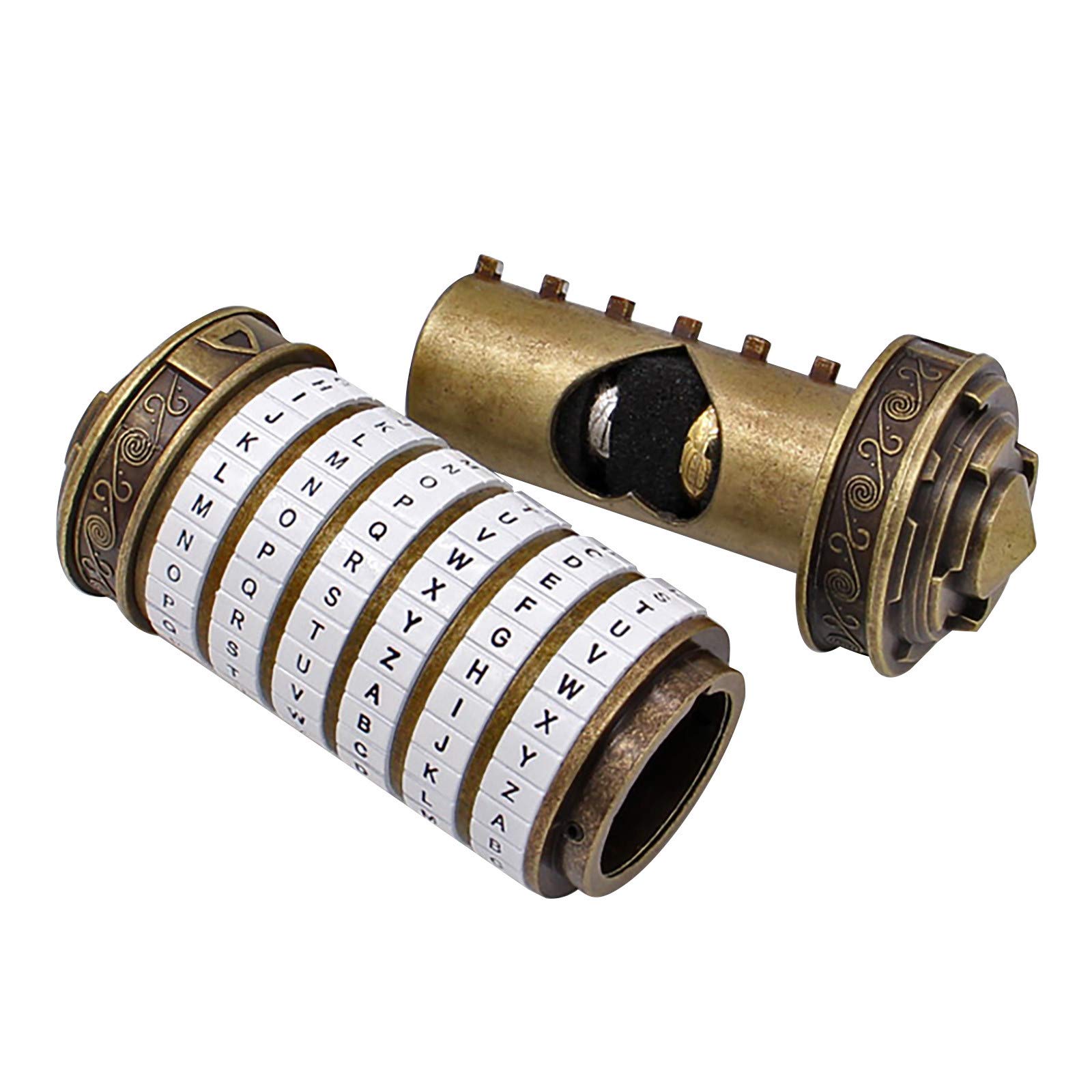 Da Vinci Code Cryptex Lock Puzzle Box - Secure Password Barrel Lock for Anniversary, Valentine's Day & Birthday Gifts (White) | Creative Romantic Present for Couples, Him & Her | Perfect for Treasure Hunts, Escape Rooms & Secret Message Storage