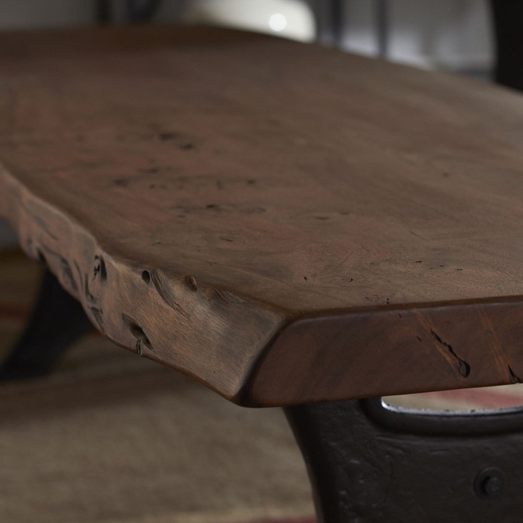 Organic Forge Solid Walnut Dining Table – Handcrafted Wooden Farmhouse Table for Kitchen, Dining Room & Rustic Home Decor
