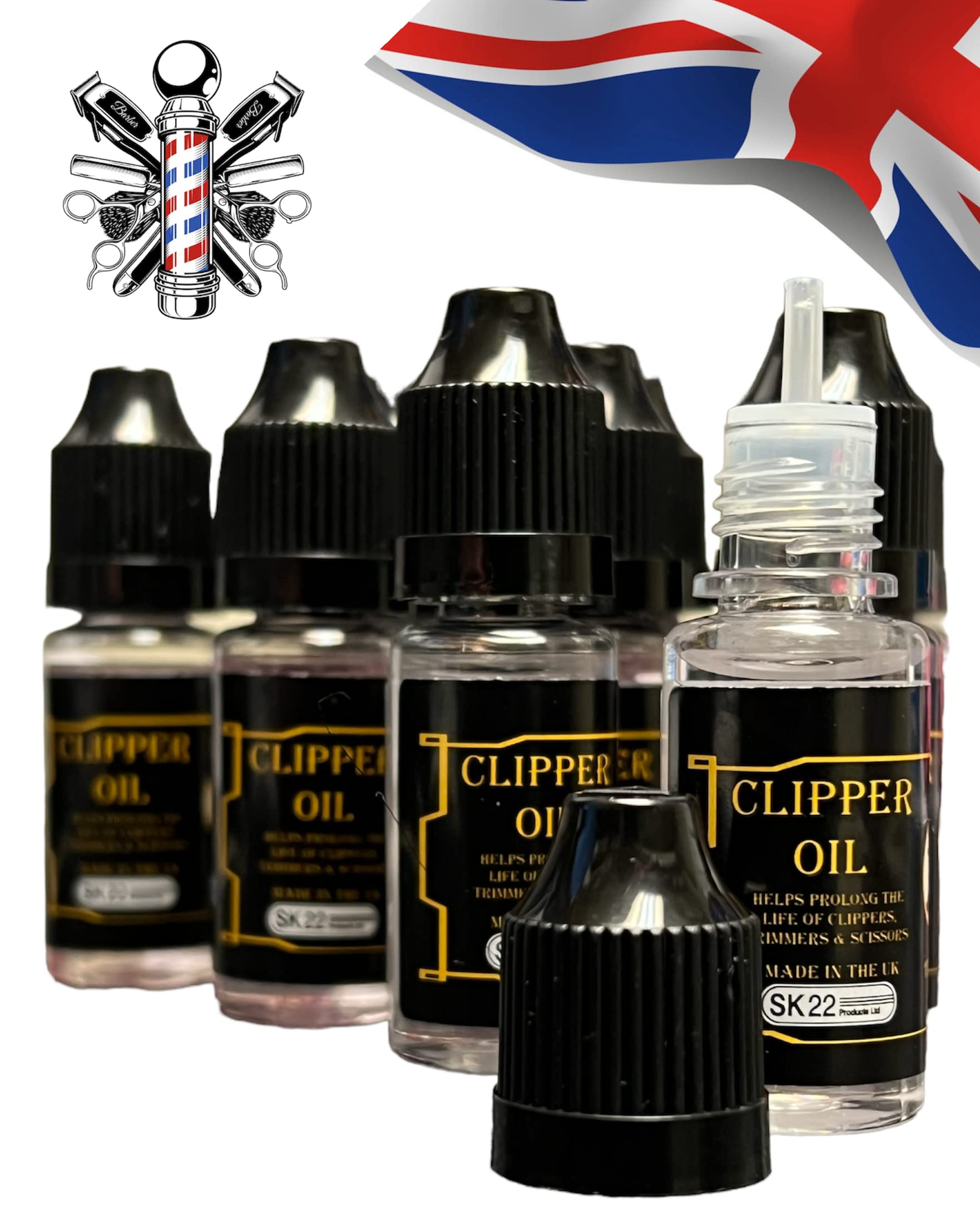 Premium Hair Clipper Oil - Electric Trimmer Blade Lubricant (10x10ml) for Smooth Shaving & Haircut | Professional Grooming, Barber Tools & Home Hair Cutting Maintenance