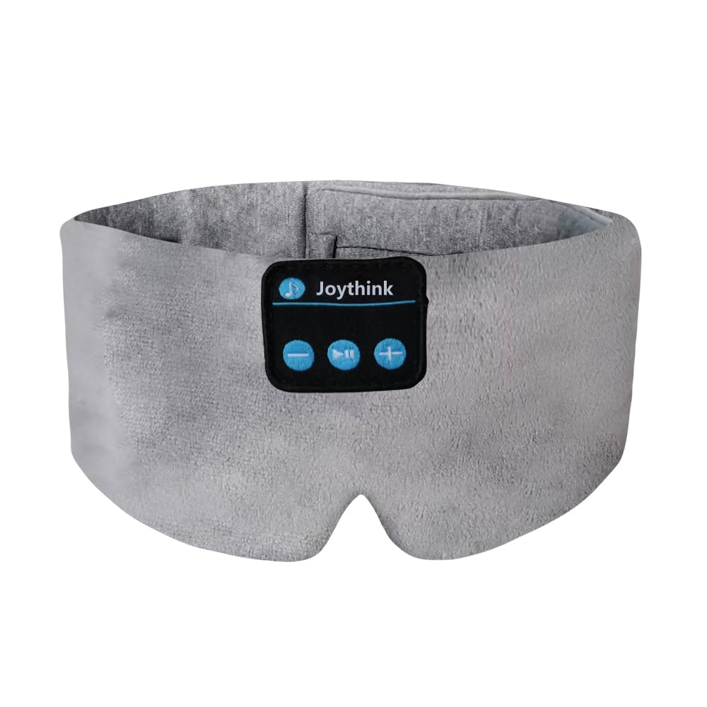Bluetooth Sleep Mask for Women & Men - Adjustable Blackout Eye Mask with Built-in Headphones for Sleeping, Travel, Meditation - Perfect Gift (Grey) | Ideal for Nighttime Relaxation & Noise-Free Sleep