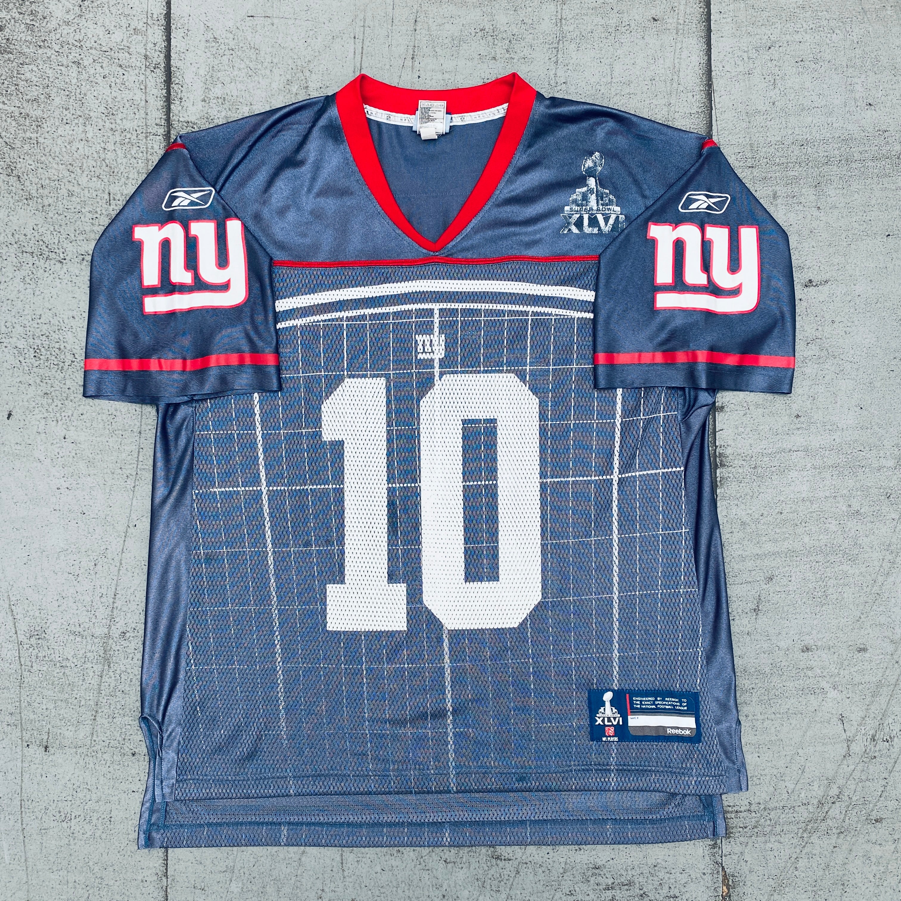 New York Giants Eli Manning 2012 Super Bowl XLVI Replica Stadium Jersey - Size Large - Authentic NFL Football Jersey for Game Day & Fan Collection