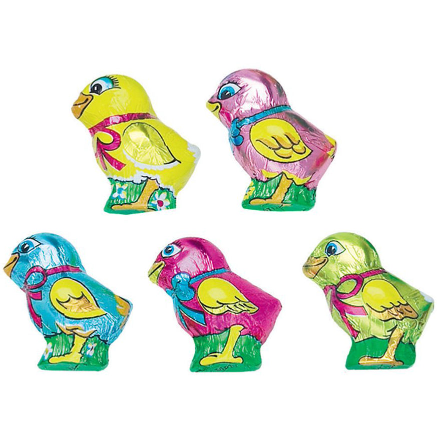 Premium Foiled Chocolate Easter Chicks - Delicious Milk Chocolate Easter Treats for Egg Hunts, Gift Baskets & Spring Celebrations