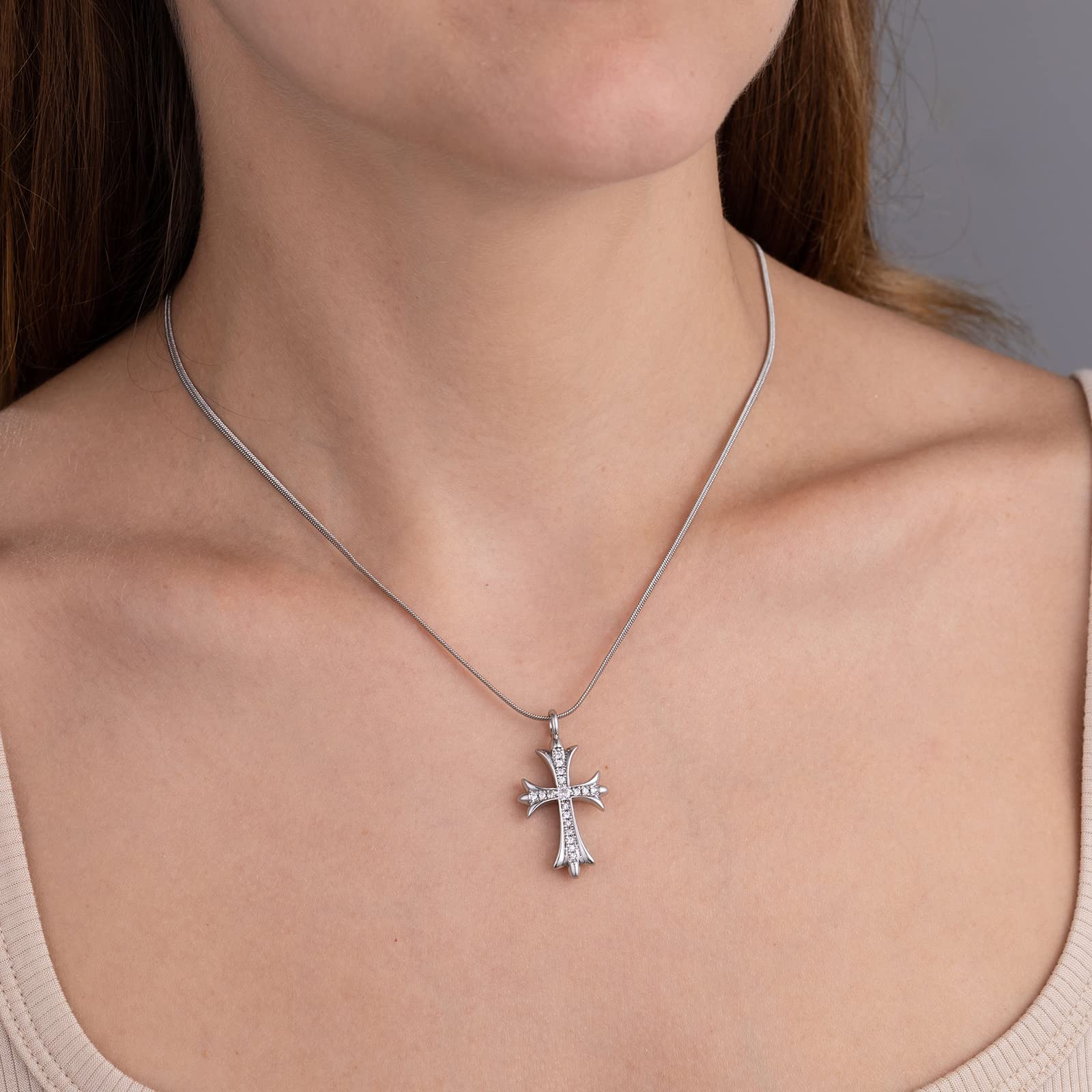 14K Gold Plated Cross Pendant Necklace for Women - Snake Chain Christian Jewelry, Non-Tarnish CZS Layered Choker, Trendy Faith Gift for Her | Perfect for Church, Weddings & Everyday Wear