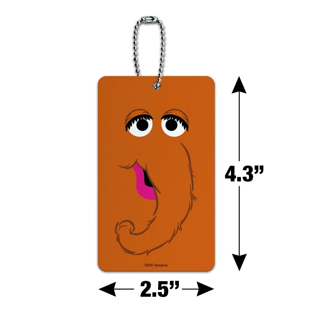 Sesame Street Snuffleupagus Face Luggage Tag - Cute Cartoon Character ID Card Holder for Suitcases, Backpacks & Carry-On Bags - Perfect for Travel, Kids' Luggage & Disney Trips