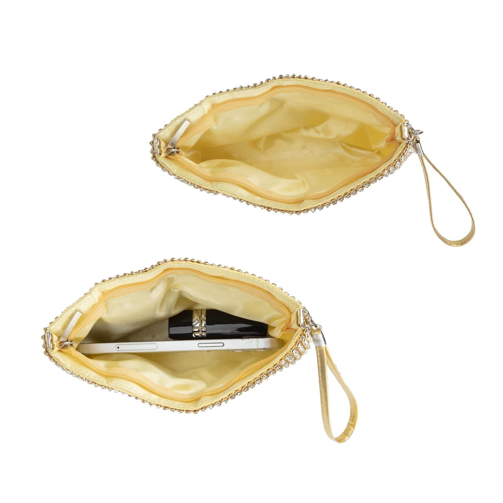 Sparkling Mesh Clutch Purse for Women - Elegant Crystal Evening Wristlet Bag with Phone Pocket | Perfect for Parties, Weddings & Date Nights