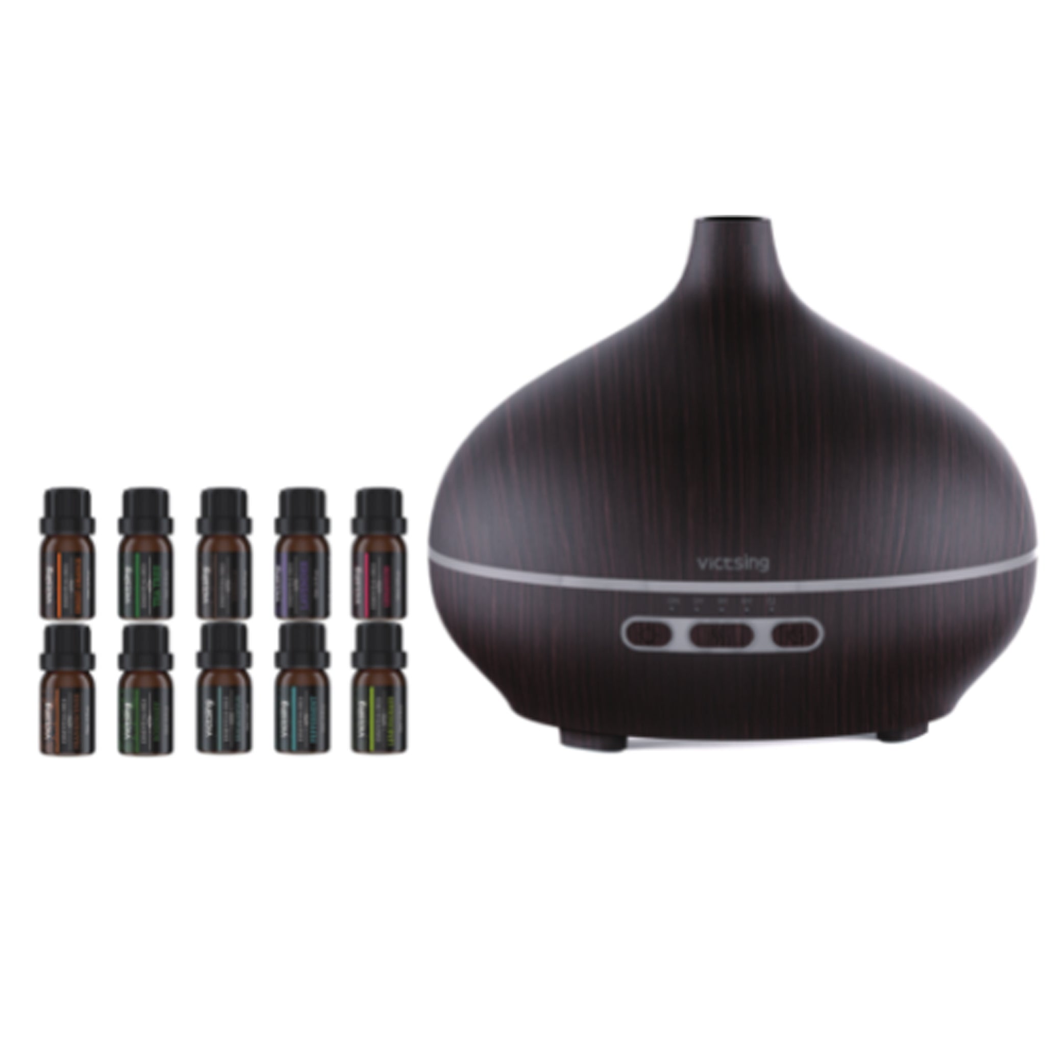 Best Aromatherapy Essential Oil Diffuser 500ml with 6 x 10ml Essential Oils Set - Perfect for Home, Office, Yoga & Spa Relaxation