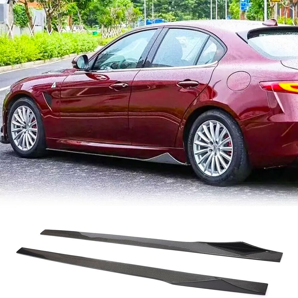 Carbon Fiber Side Skirts for Alfa Romeo Giulia 2015-2020 | Under Door Rocker Panels & Valance Extension Lip | Enhances Sporty Look & Protects from Road Debris | Perfect for Car Enthusiasts & Daily Driving