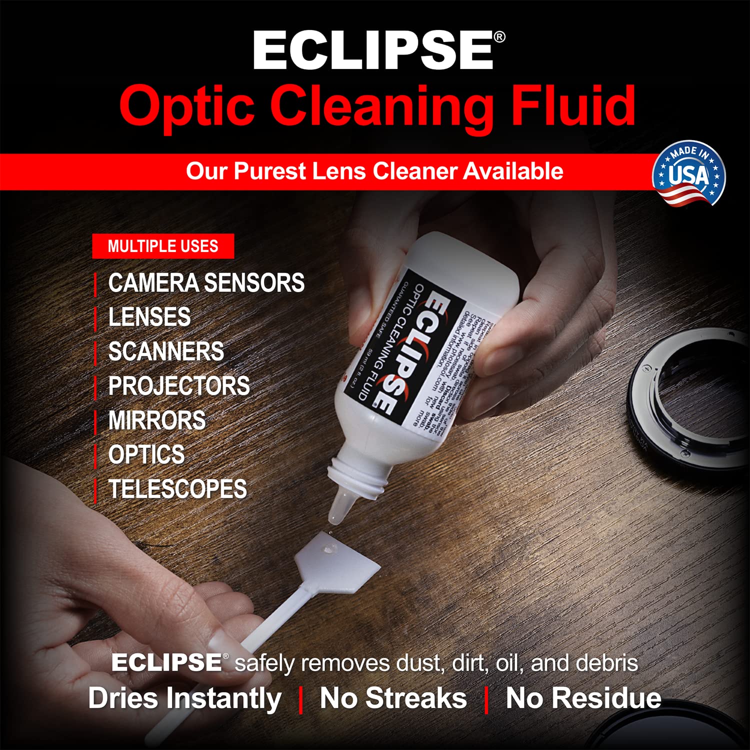 **17mm APS-C Sensor Cleaning Kit - 12 Swabs with Dropper Tip (59ml/2oz) for DSLR & Mirrorless Cameras - Perfect for Eclipse Sensor Cleaning & Dust Removal**    *(Ideal for Professional Photographers & Camera Maintenance at Home or Studio)*