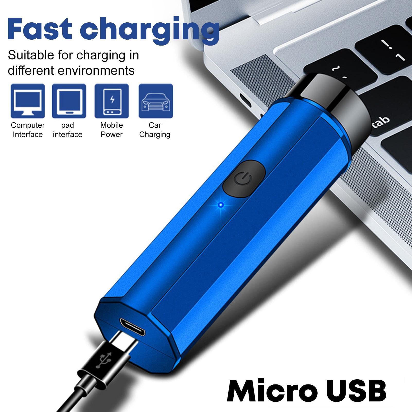 Men's Electric Shaver - USB Rechargeable Travel Beard Trimmer for Wet/Dry Use, Compact & Washable Facial Hair Clipper - Perfect for Business Trips, Gym Bags & Daily Grooming
