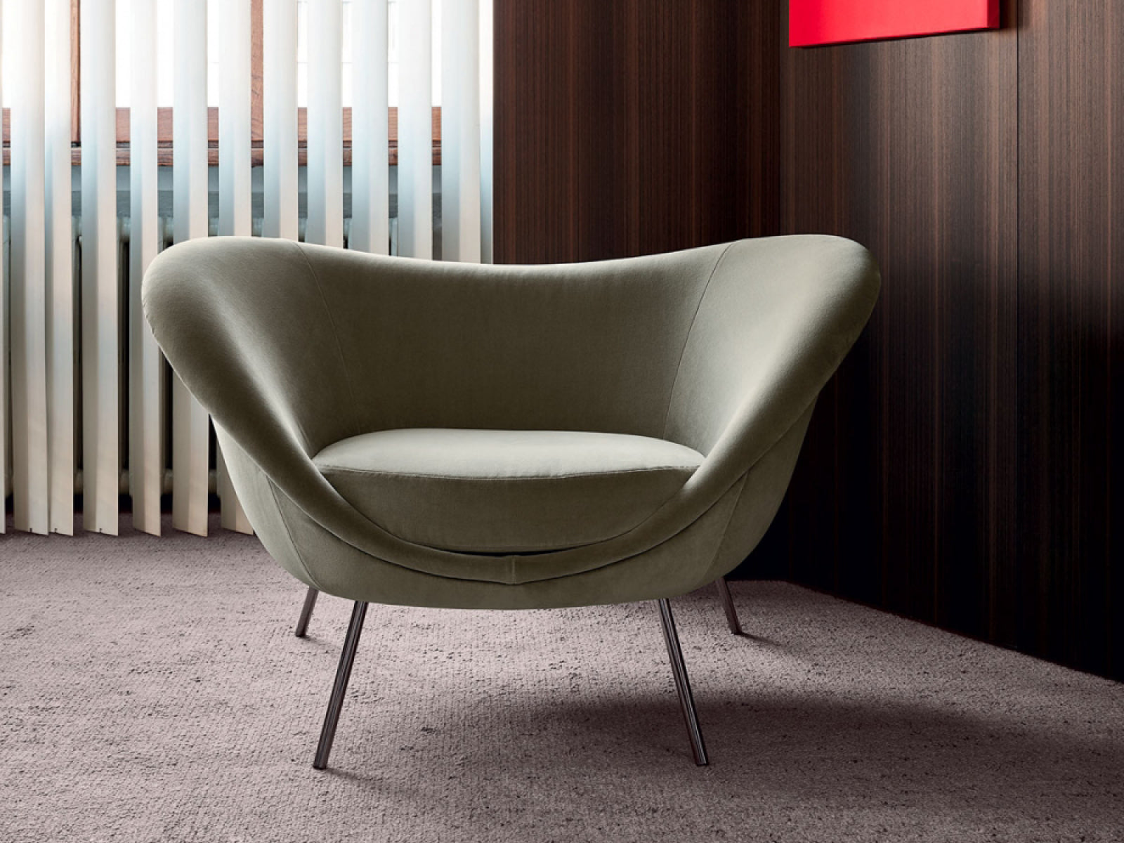 Modern D.154.2 Armchair - Mid-Century Inspired Accent Chair with Wooden Legs for Living Room, Bedroom & Office - Comfortable Lounge Chair for Reading Nook, Coffee Corner or Workspace