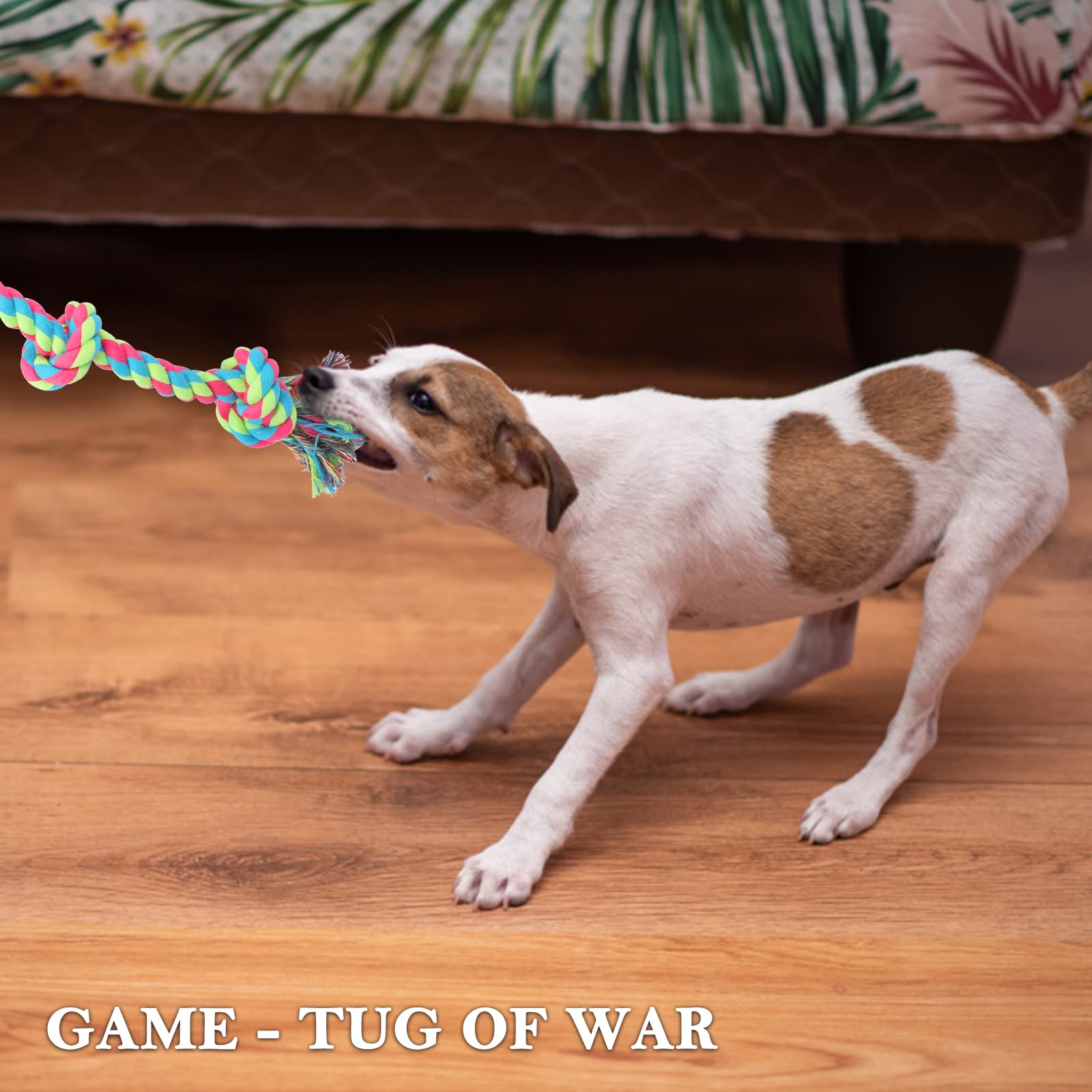 **Aitmexcn Heavy Duty Indestructible Dog Rope Toy for Large & Medium Aggressive Chewers - 5 Knots 100% Cotton Tug Toy for Teeth Cleaning & Boredom Relief - Perfect for Playtime, Training & Bonding with Your Large Breed Dog**