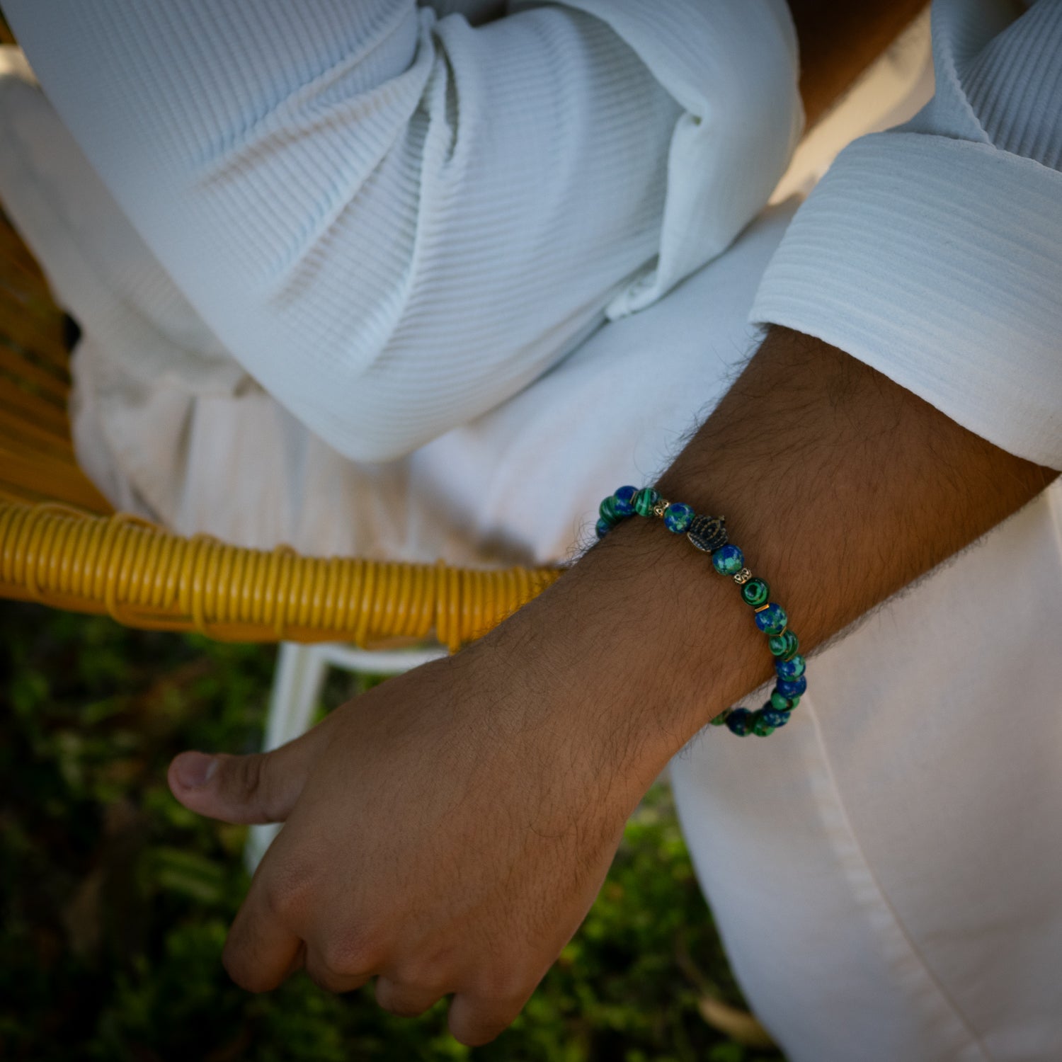 Malachite Stone Bracelet with Calmness Crown Charm - Healing Crystal Jewelry for Stress Relief & Positive Energy | Perfect for Meditation, Yoga & Spiritual Gifts