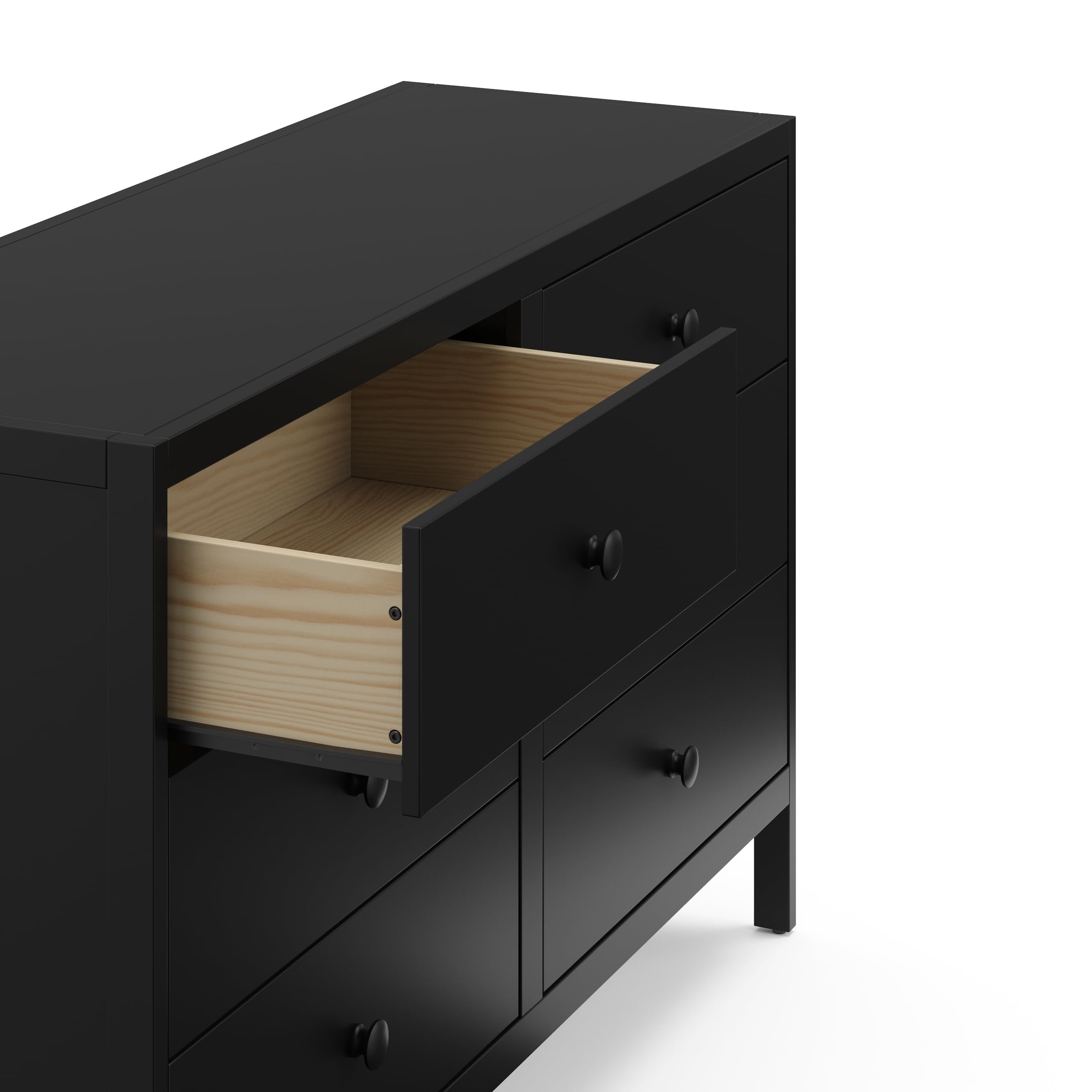 Graco Theo 6 Drawer Dresser in Black - GREENGUARD Gold Certified, Interlocking Drawer System, Nursery & Kids Bedroom Organizer - Perfect for Baby Clothes Storage and Toddler Room Decor