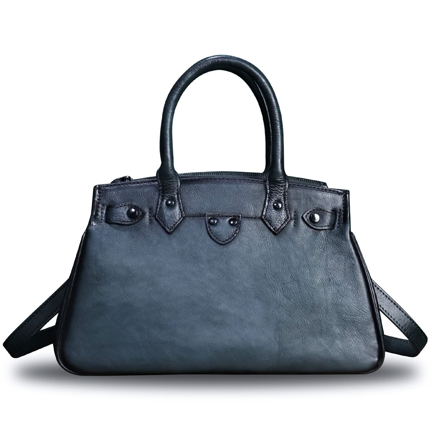 Genuine Leather Top Handle Handbag for Women - Handmade Retro Crossbody Satchel Purse | Perfect for Work, Travel & Everyday Use