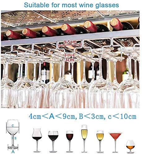 Premium Gold Wall-Mounted Wine Rack - Lefran Hanging Wine Bottle Holder with Glass Storage, Elegant Iron Ceiling Decorative Frame for Kitchen, Bar & Dining Room Decor