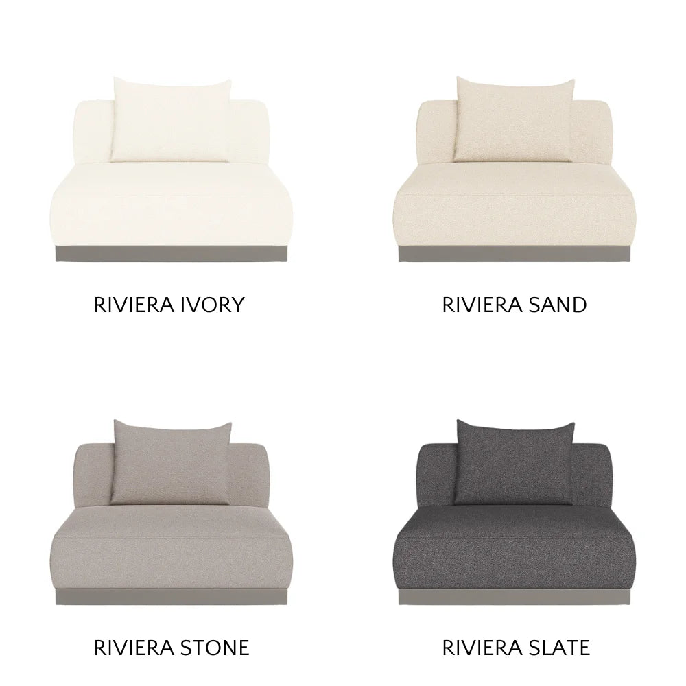 Amalfi Outdoor Armless Single Sectional Sofa - Waterproof Patio Furniture for Poolside, Garden & Backyard Relaxation