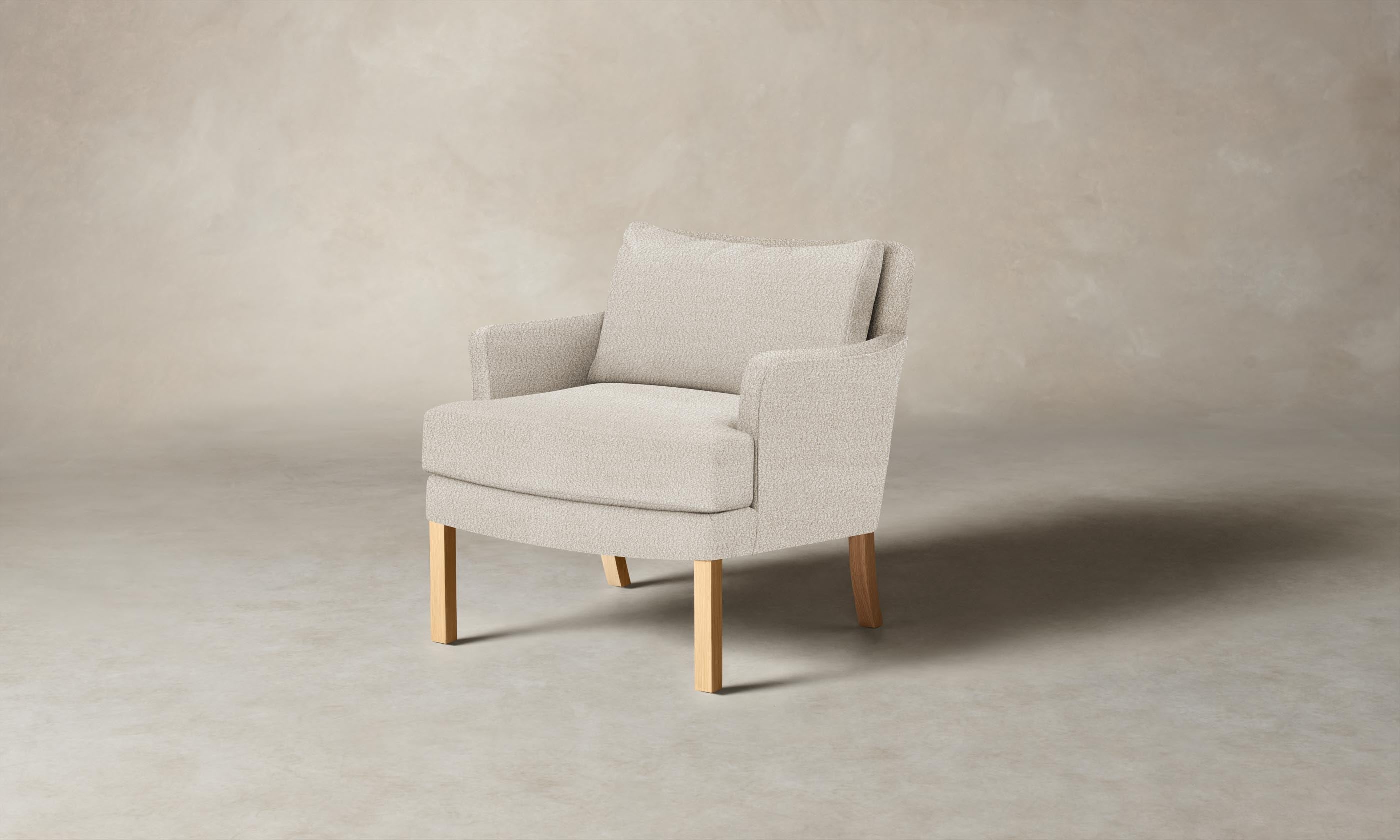 Kaye Chair - Italian Bouclé Fossil Fabric Upholstered Accent Chair for Living Room, Bedroom & Office | Modern Comfort Seating