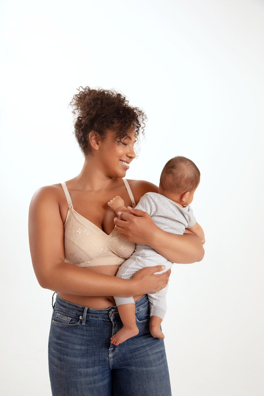 Parfait Rain Nursing Wire Free Bra - Comfortable Maternity & Nursing Bra in Porcelain for Breastfeeding Moms - Perfect for Daily Wear, Sleep & Postpartum Recovery