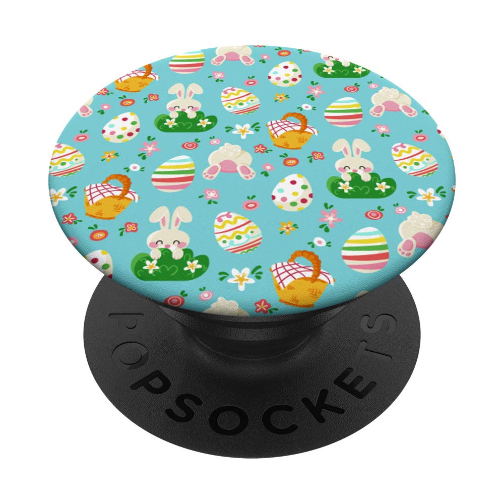 Funny Easter Bunny PopSockets PopGrip - Swappable Phone Grip with Cute Easter Egg Basket Pattern - Perfect for Easter Gifts, Phone Accessories & Spring Decorations