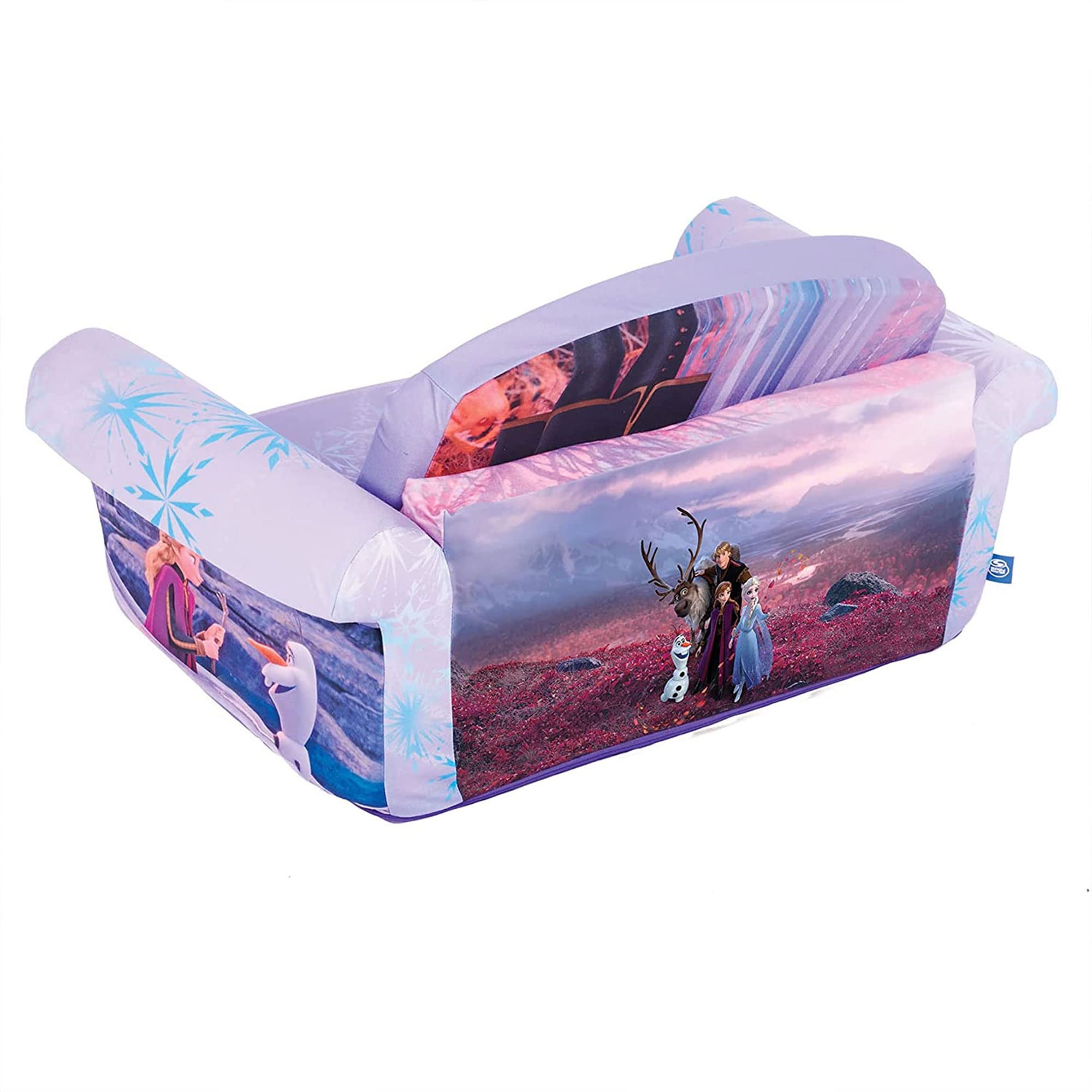 2-Pack MARSHMALLOW Kids Sofa - Convertible 2-in-1 Flip Open Foam Couch & Bed with Frozen 2 Design - Perfect for Playrooms, Bedrooms & Sleepovers