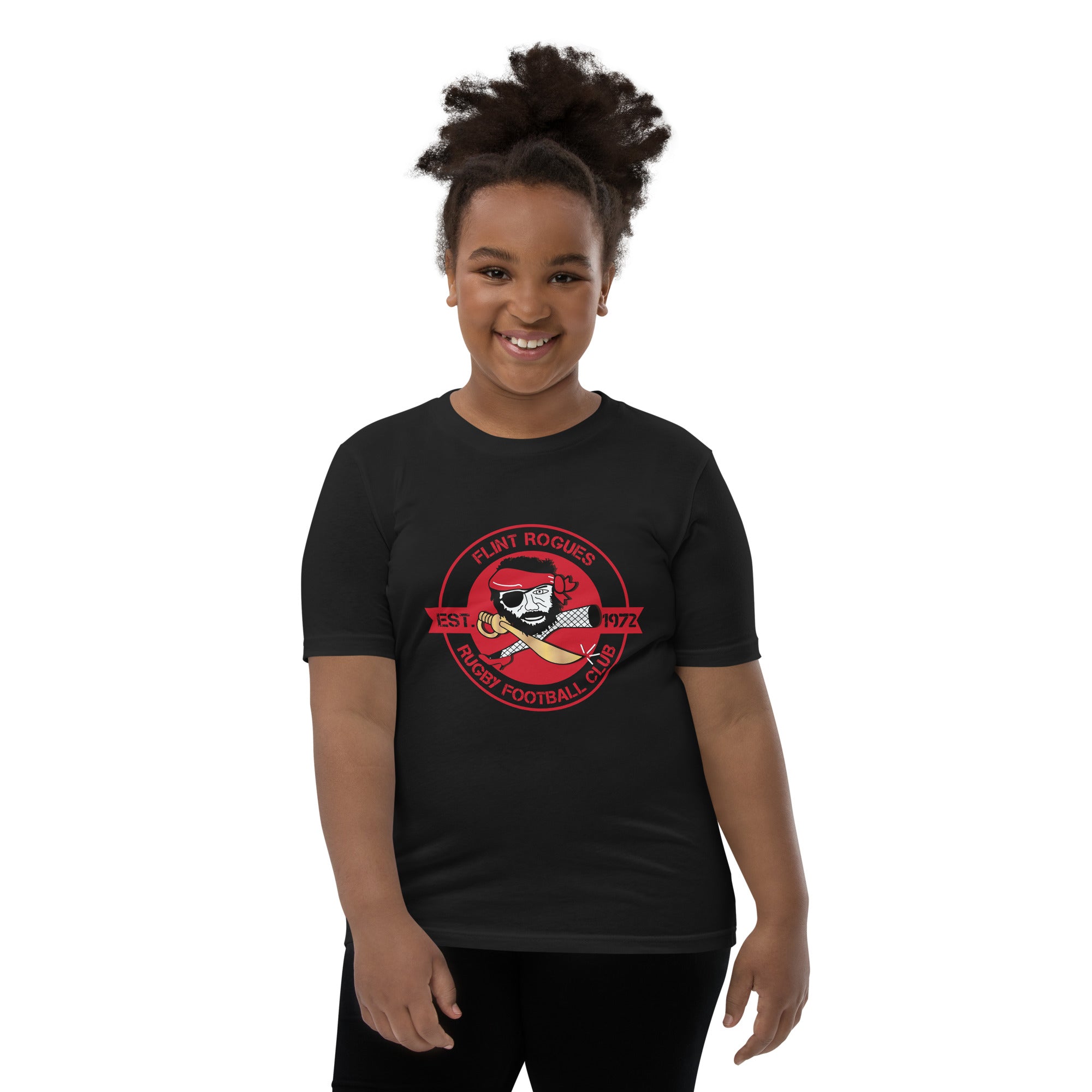 Flint Rogues RFC Youth Social Tee - Comfortable Cotton T-Shirt for Kids & Teens - Perfect for School, Sports & Casual Wear