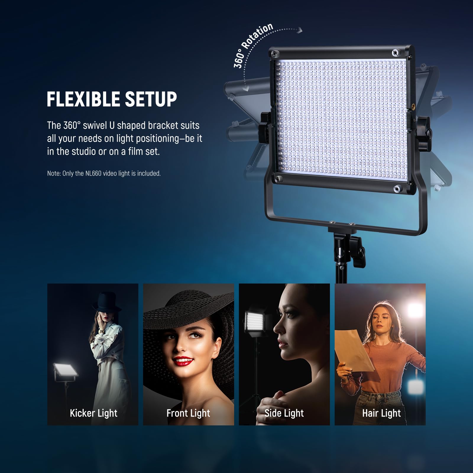 NEEWER 2 Pack Bi-color 660 LED Video Light Kit with Stands - (2) 3200-5600K CRI 96+ Dimmable Photography Lights, U Bracket, Barndoors, Softbox Diffusers & 75