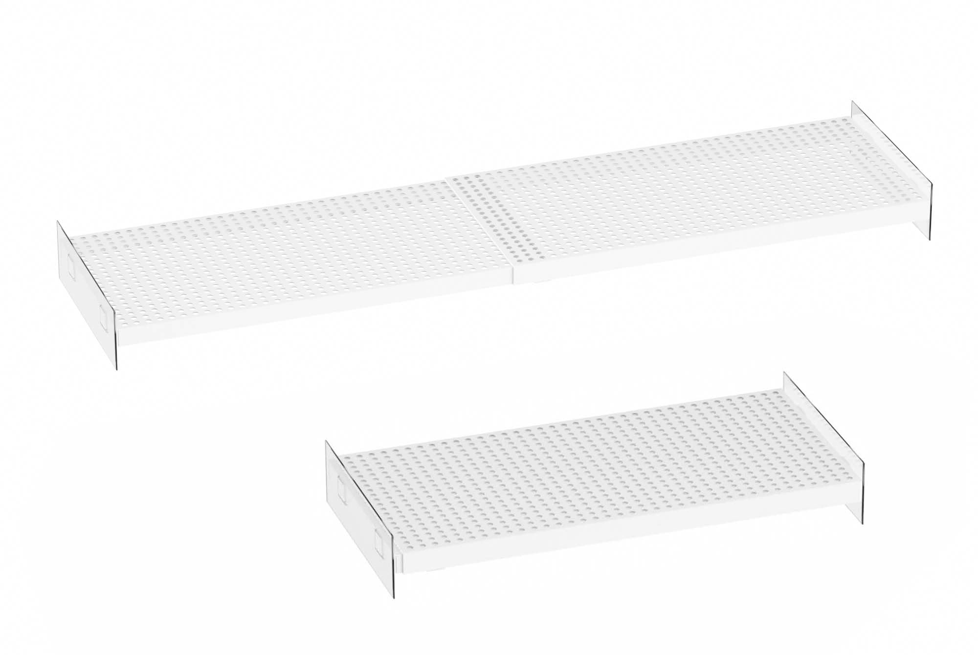 Expandable Heavy Duty Metal Closet Organizer & Tension Shelves - DIY Cabinet Storage Rack for Wardrobe, Cupboard, Pantry, Kitchen, Bedroom (White, 2-Pack) - Perfect for Maximizing Small Spaces & Home Organization