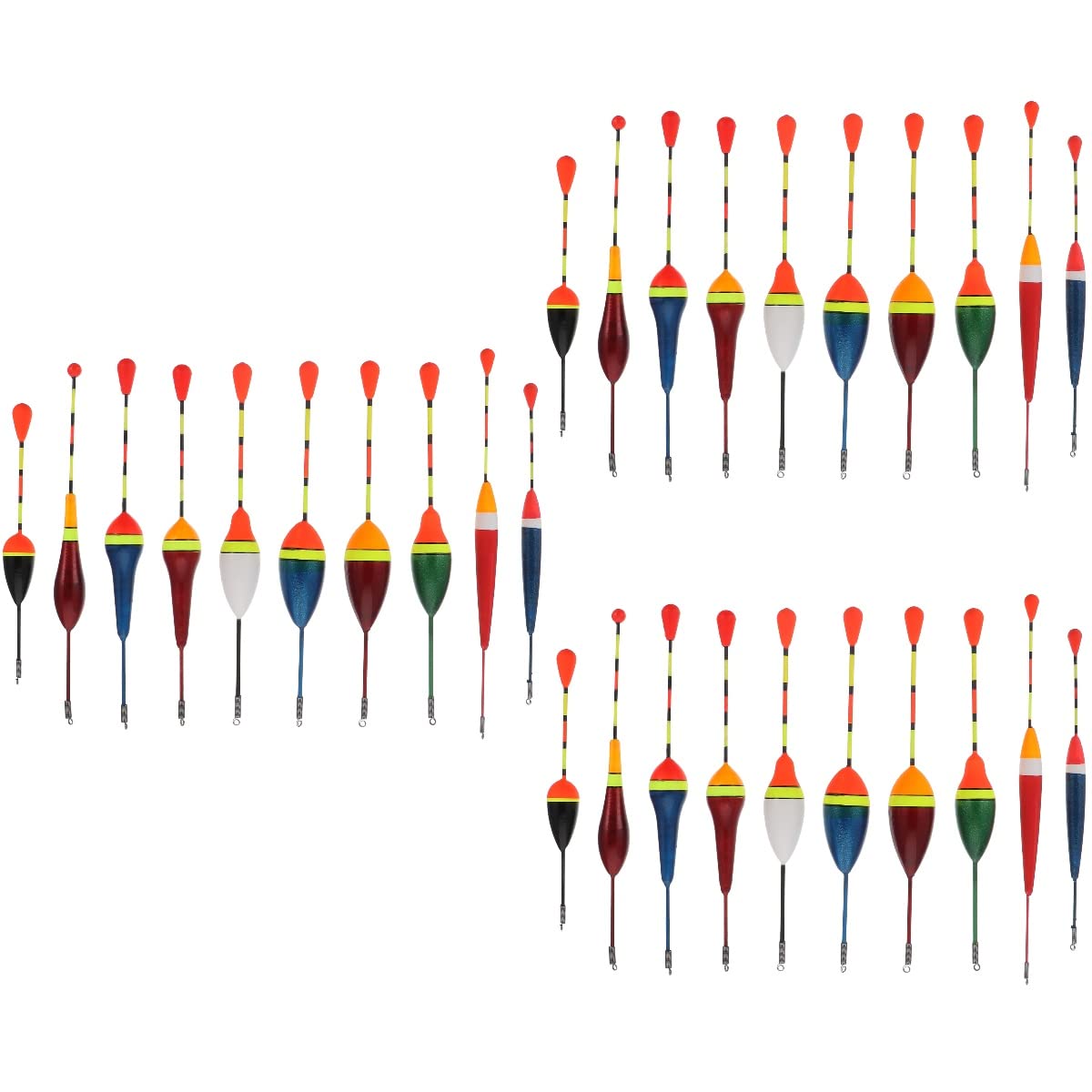 INOOMP 30 Pcs Float Fishing Tackle Kit - Foam Bobbers, Corks, Line Stoppers & Light Sticks for Freshwater & Saltwater Fishing | Perfect for Bass, Trout & Catfish Angling Accessories