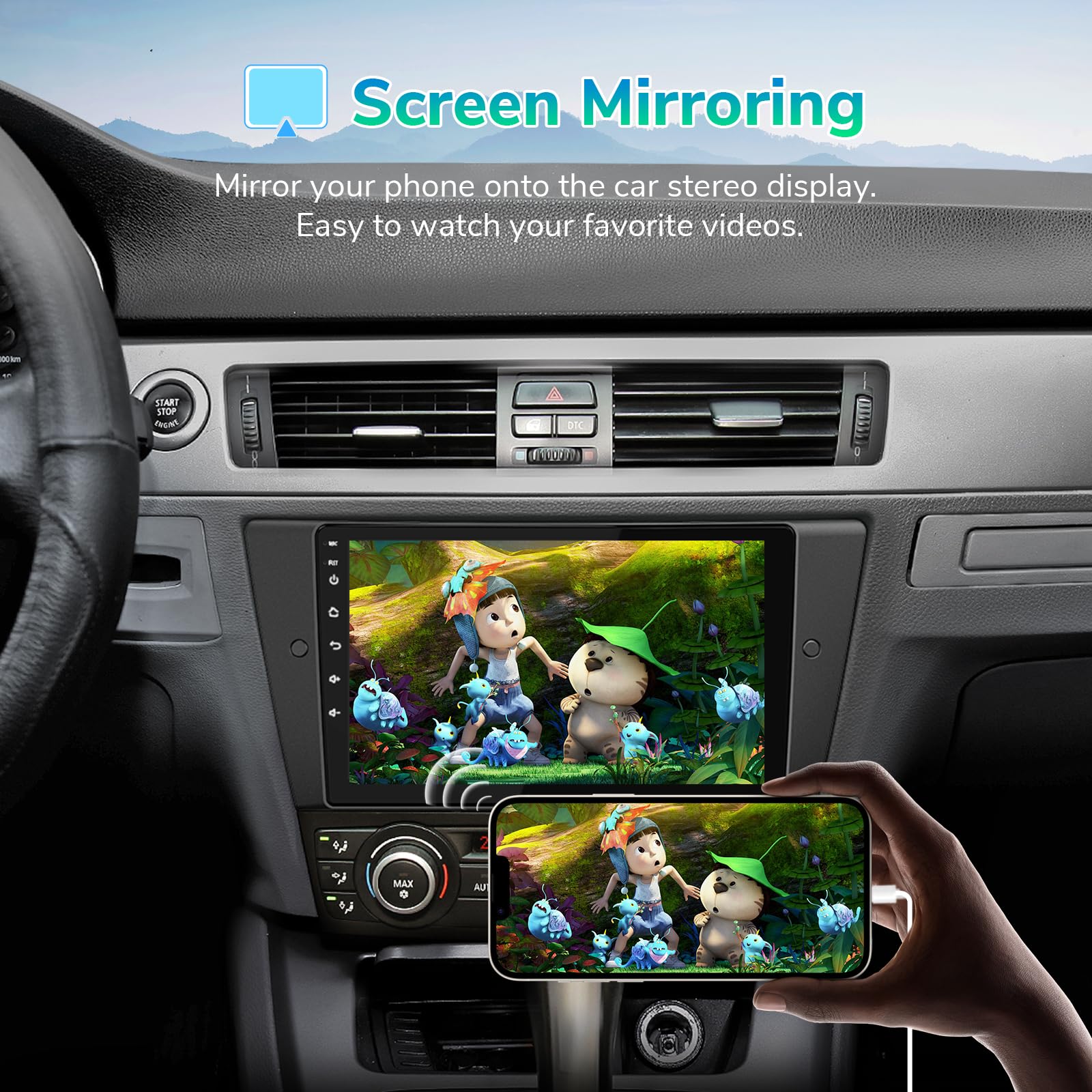 Eonon Android 13 Car Stereo for BMW 3 Series E90/E91/E92/E93 2005-2013 (328i 335i 325i) & M3 2007-2012 - 9