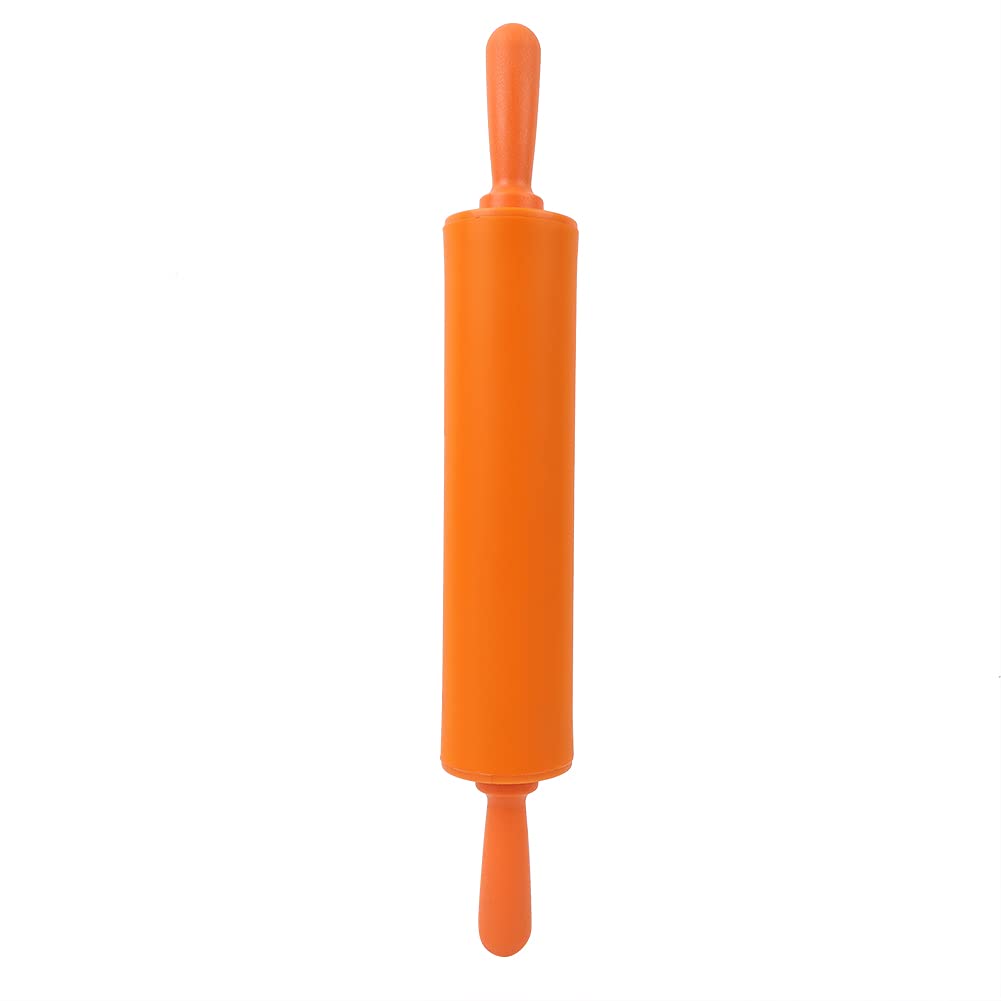 11.8 Inch Non-Stick Silicone Rolling Pin for Baking - Perfect for Homemade Bread, Cookies, Cakes & Pastries (Orange) | Ideal for DIY Kitchen, Holiday Baking & Gift Giving