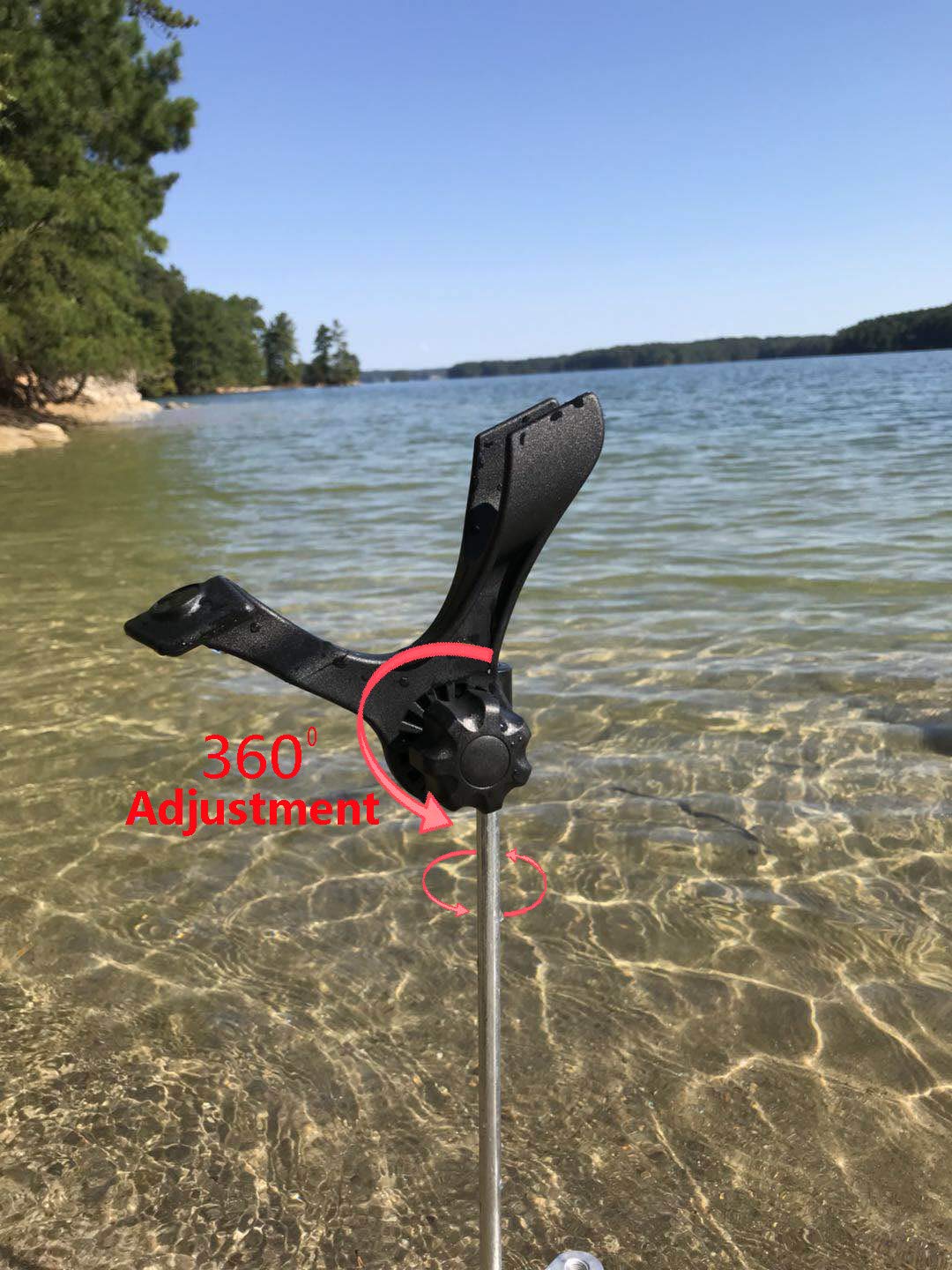 Brocraft Adjustable Bank Fishing Rod Holder - Swivel & Ground Mount for Shore Anglers - Perfect for River, Lake & Beach Fishing