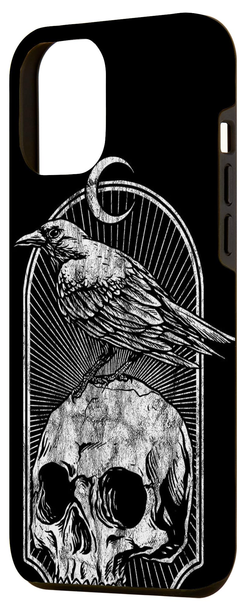 iPhone 12 Pro Max Skull Bull Horn Gothic Case - Occult Emo Satanic Skeleton Design for Phone Protection, Perfect for Goth, Rock, and Dark Aesthetic Enthusiasts