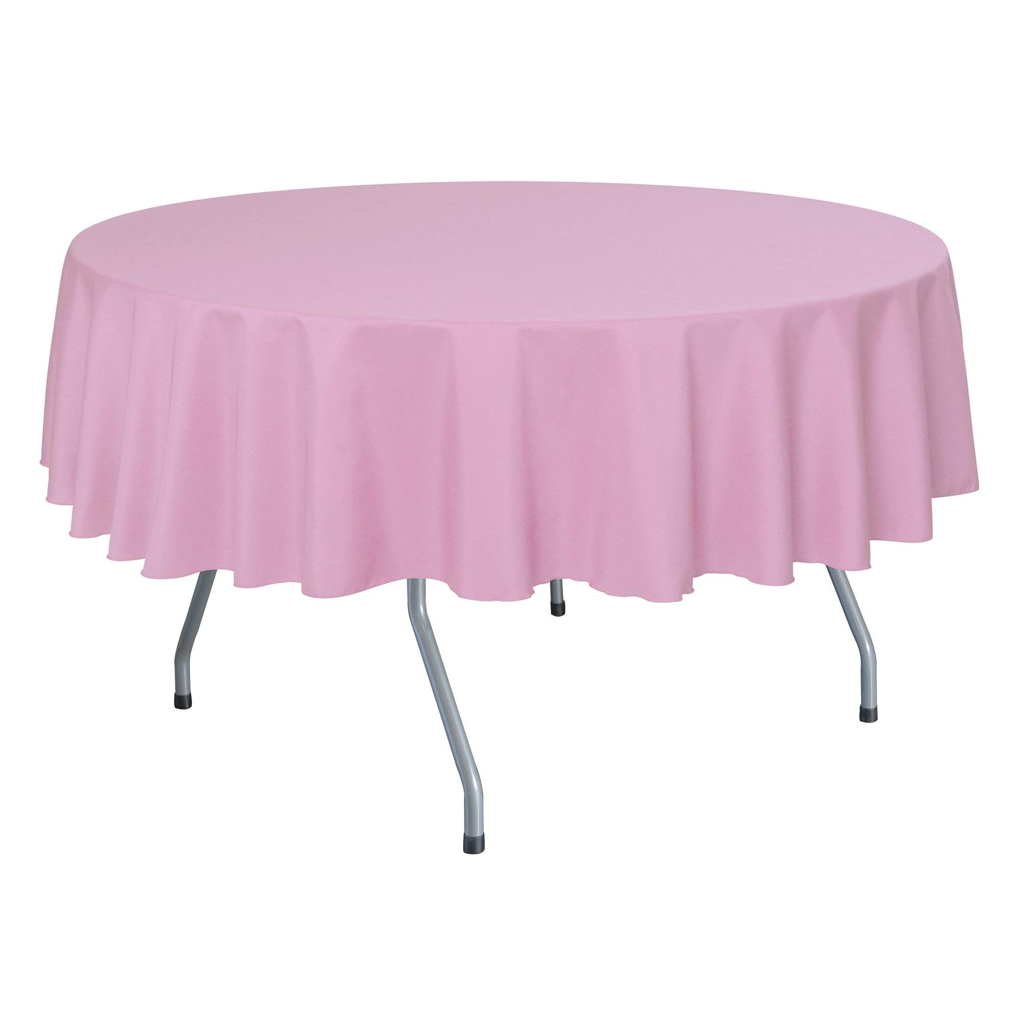 5-Pack 60-Inch Round Polyester Linen Tablecloths for Tables Under 60