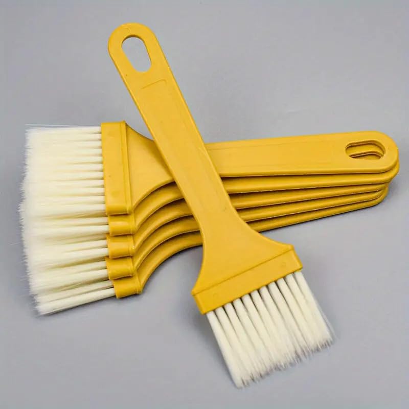 5-Piece Soft Wool Basting Brush Set with Wooden Handle - Perfect for Kitchen, Restaurant, BBQ, Baking & Pancake Making - Ideal for Water-Based Paint, Oil Application & Food Coating - Durable & Versatile Cooking Tool