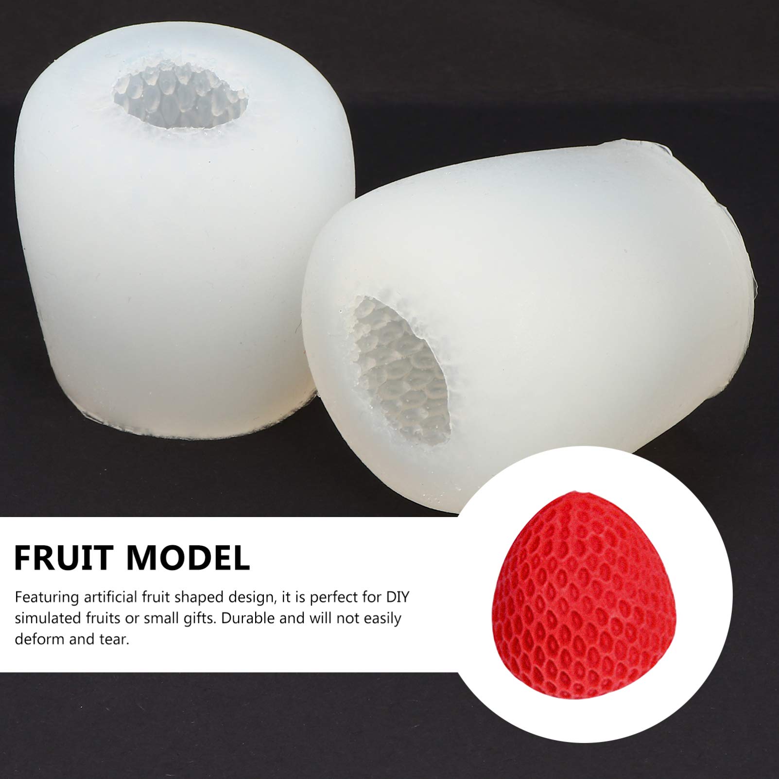 2 Pack Silicone Fruit Shaped Molds for DIY Handmade Artificial Fruits - Strawberry, Apple, Pear Casting Molds for Cake Decor, Resin Crafts, Chocolate Making & Home Baking Accessories