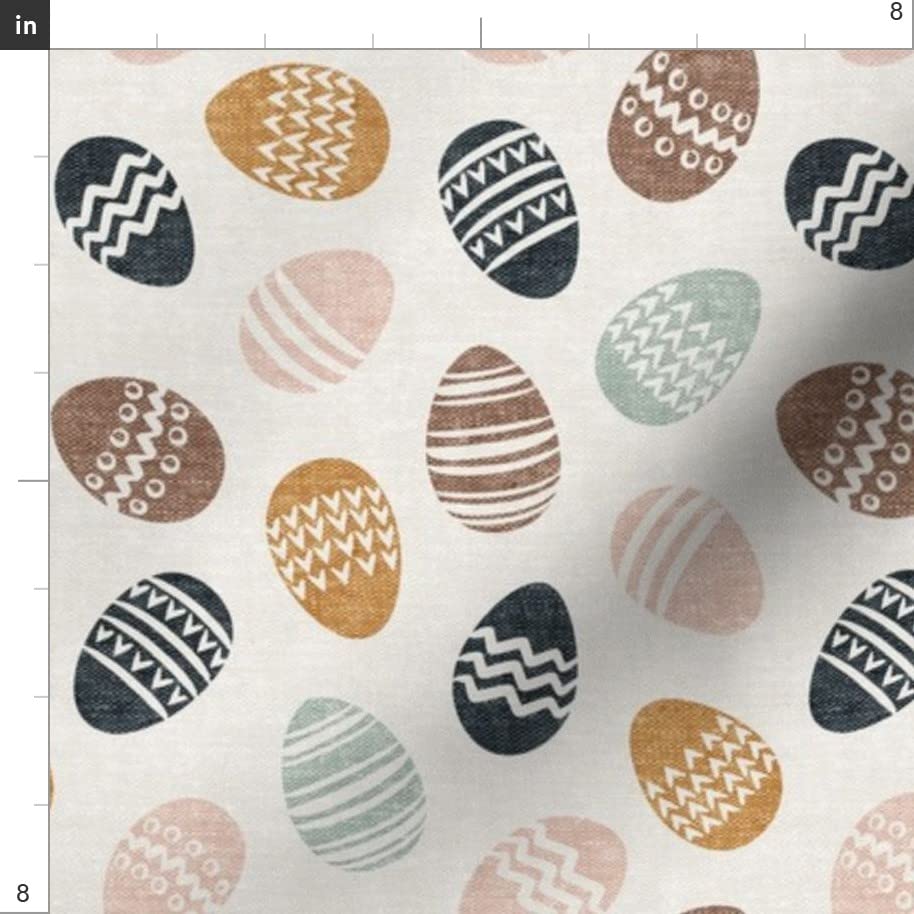 Easter Egg Printed Chiffon Fabric - Natural Beige Pastel Egg Design Fat Quarter for Sewing Dresses, Fashion Apparel & Home Decor | Perfect for DIY Easter Crafts, Spring Decorations & Quilting Projects